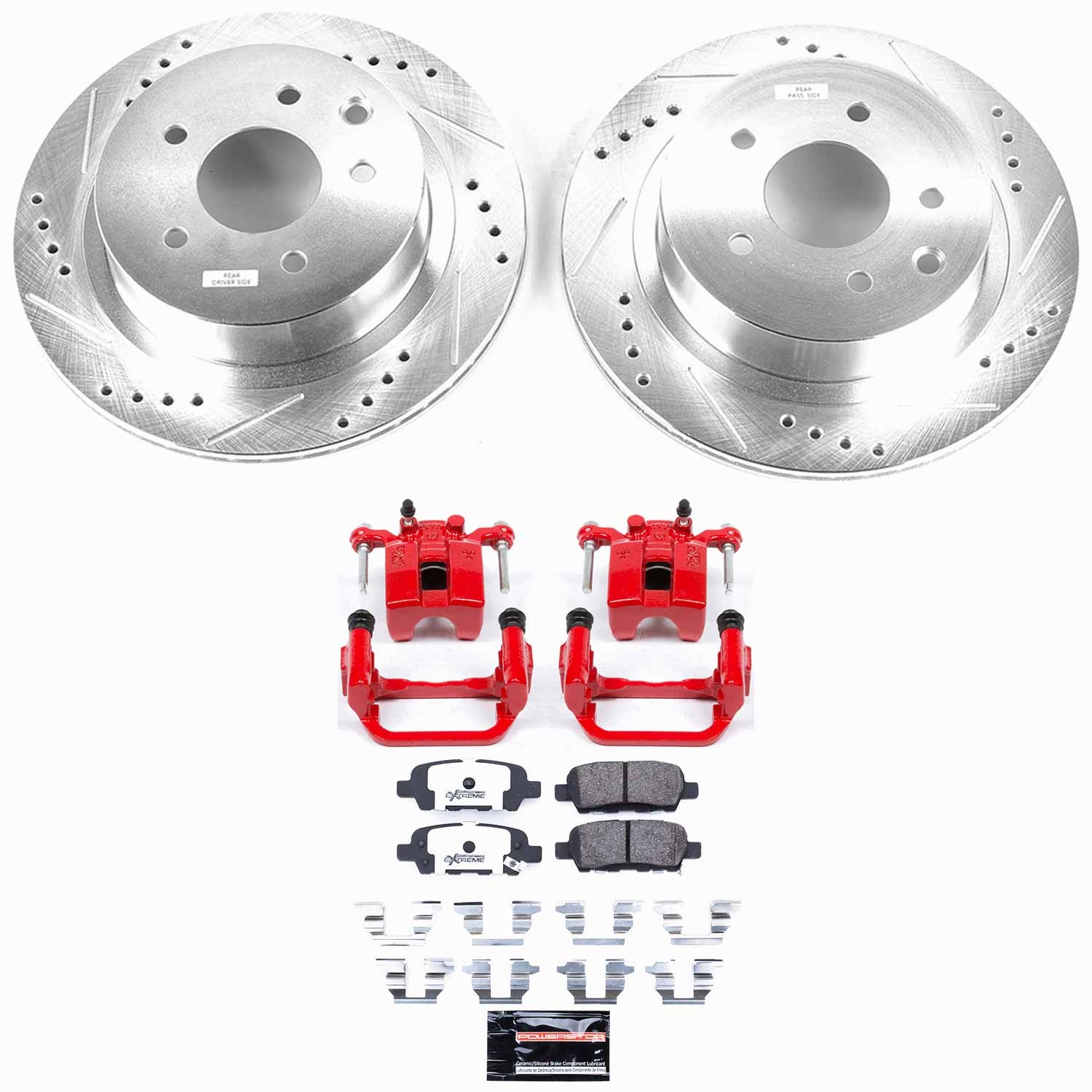 Power Stop - KC103-26 - Rear - Disc Brake Pad/Caliper and Rotor Kit
