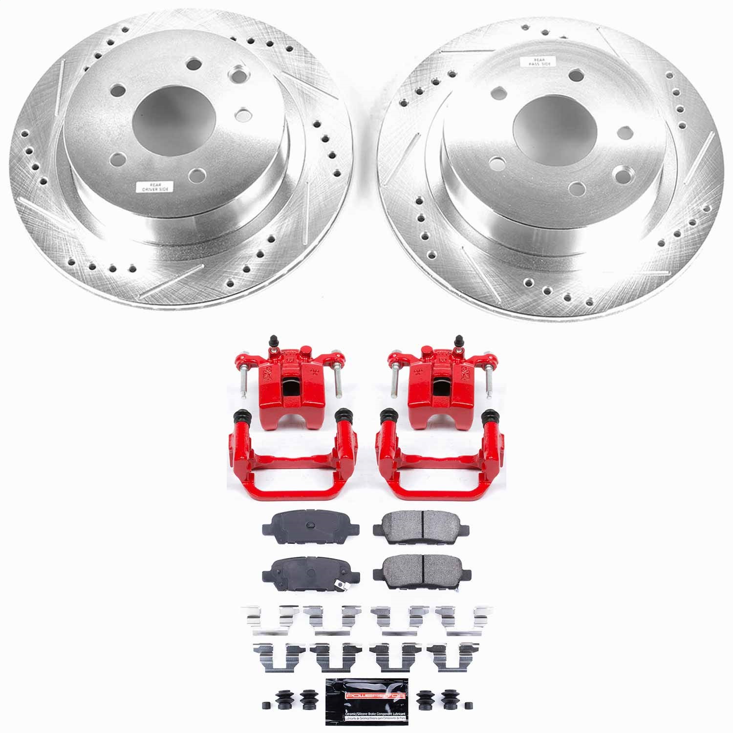 Power Stop - KC103 - Rear - Disc Brake Pad/Caliper and Rotor Kit
