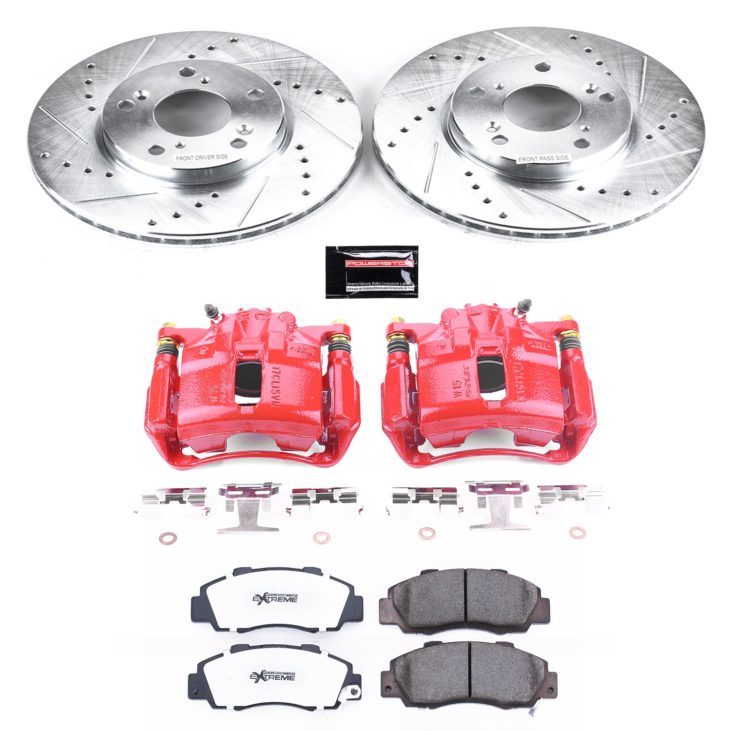Power Stop - KC1041-26 - Front - Disc Brake Pad/Caliper and Rotor Kit