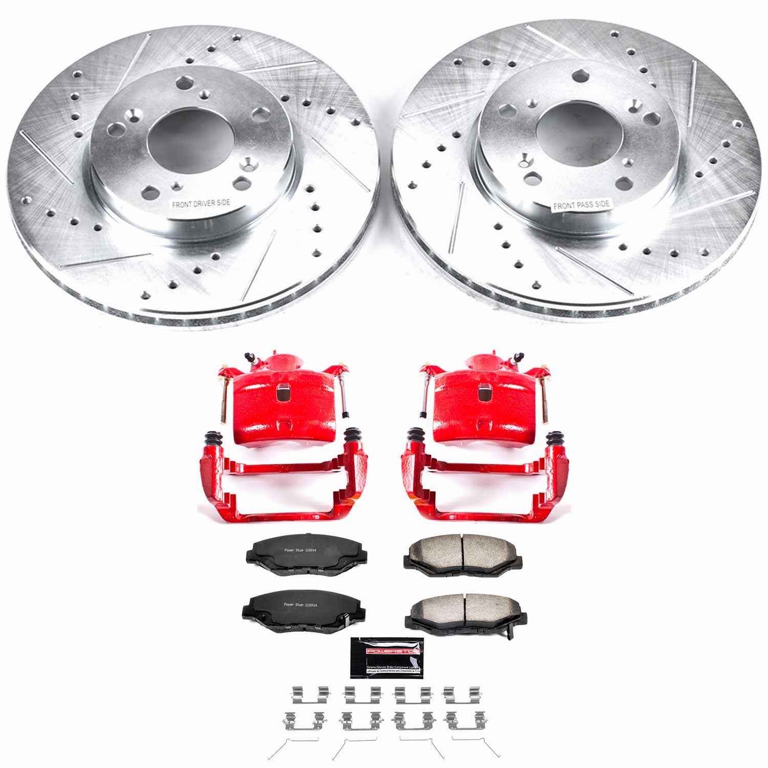 Power Stop - KC1043-36 - Front - Disc Brake Pad/Caliper and Rotor Kit