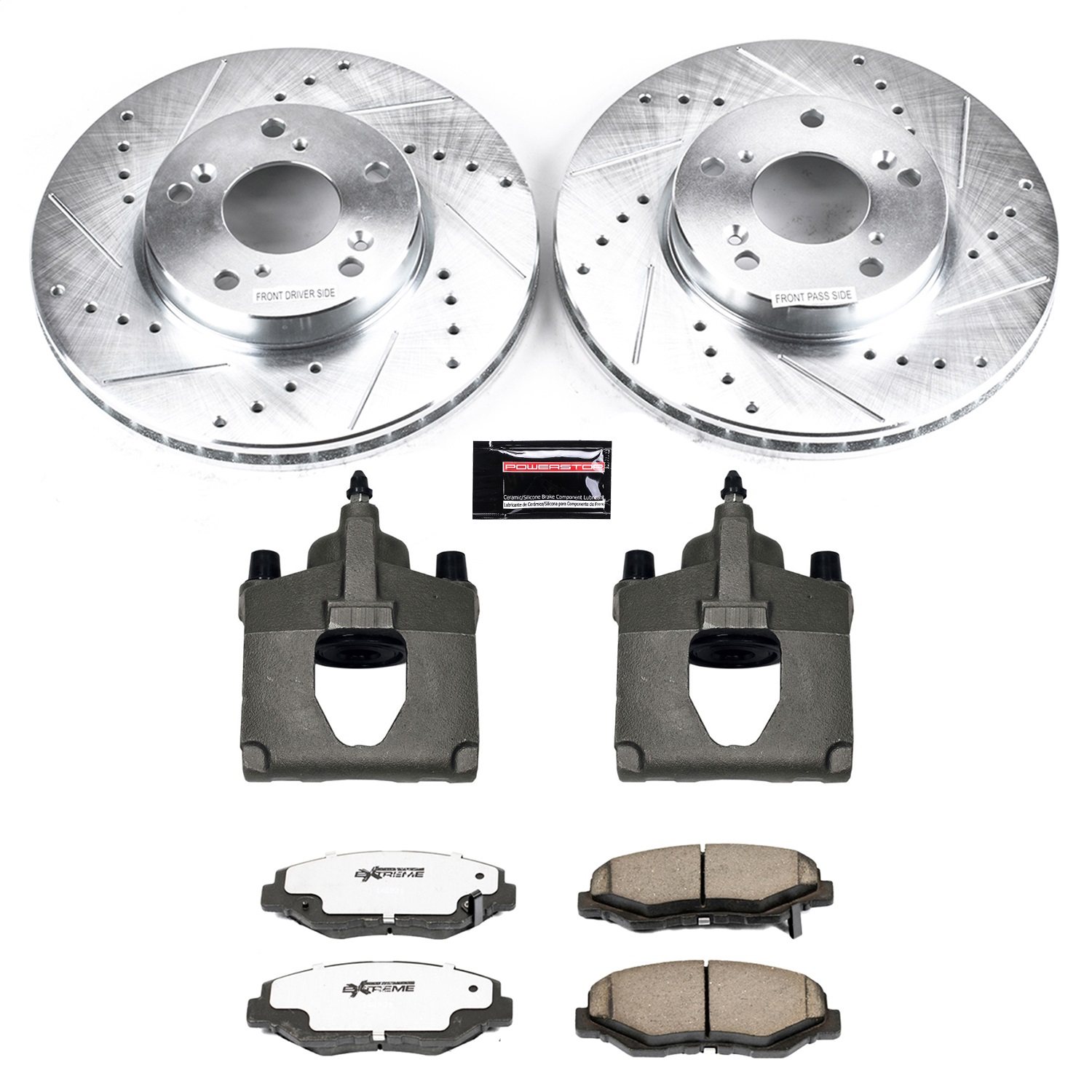 Power Stop - KC1043A-26 - Front - Disc Brake Pad/Caliper and Rotor Kit