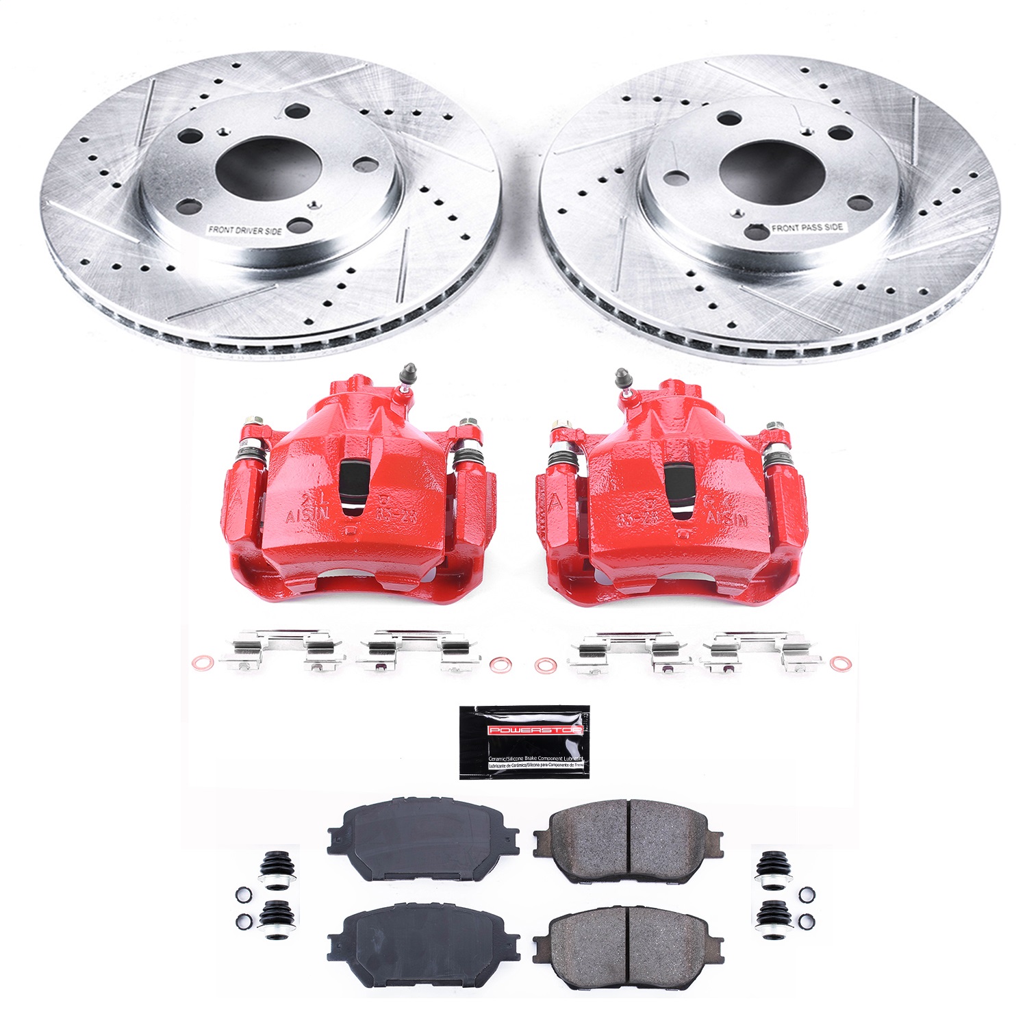 Power Stop - KC1064 - Front - Disc Brake Pad/Caliper and Rotor Kit