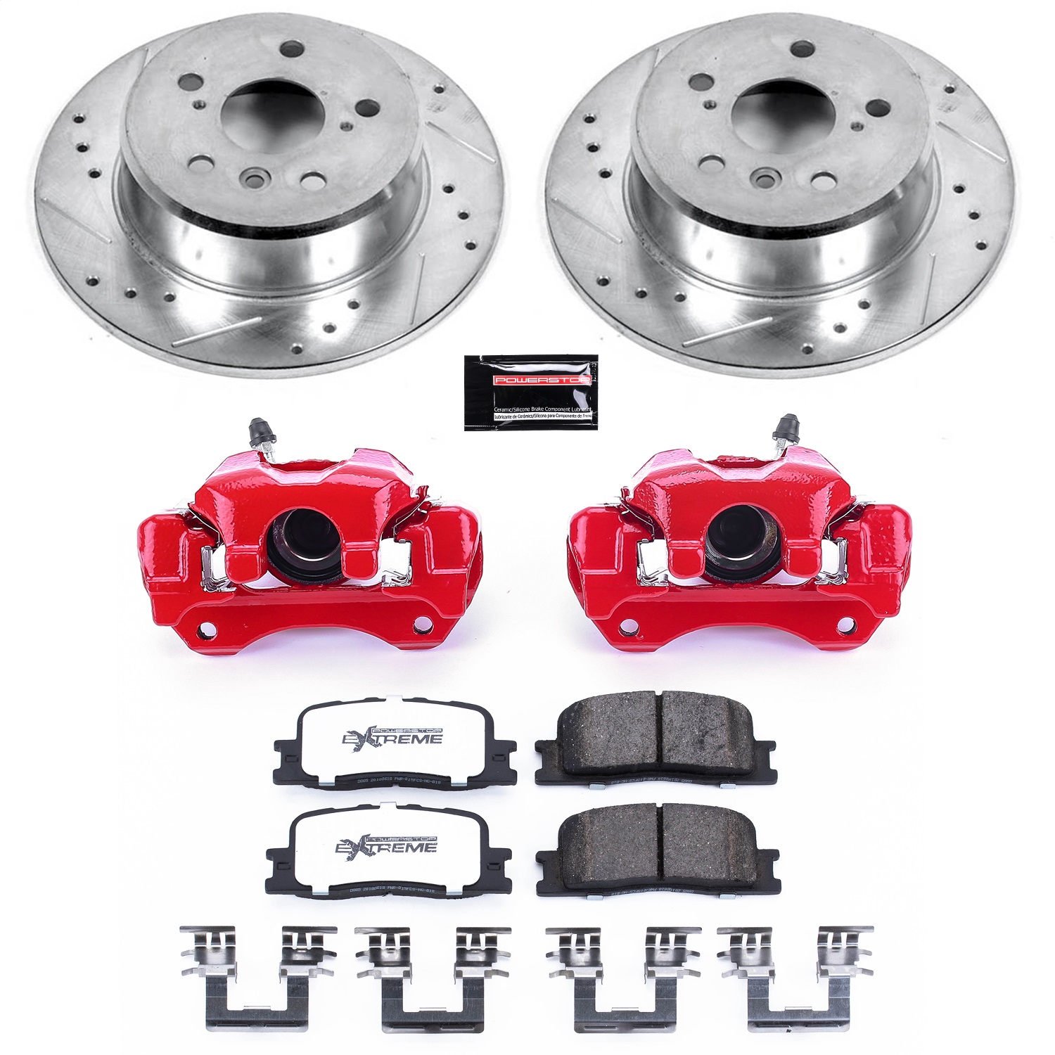 Power Stop - KC1069-36 - Rear - Disc Brake Pad/Caliper and Rotor Kit