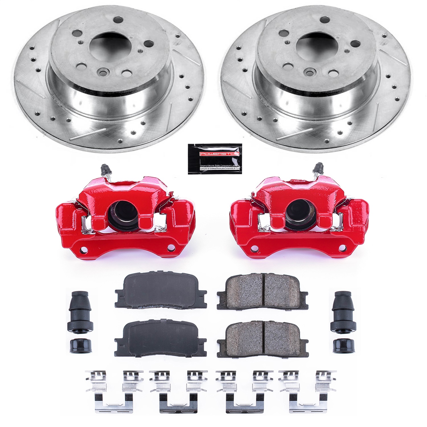 Power Stop - KC1069 - Rear - Disc Brake Pad/Caliper and Rotor Kit
