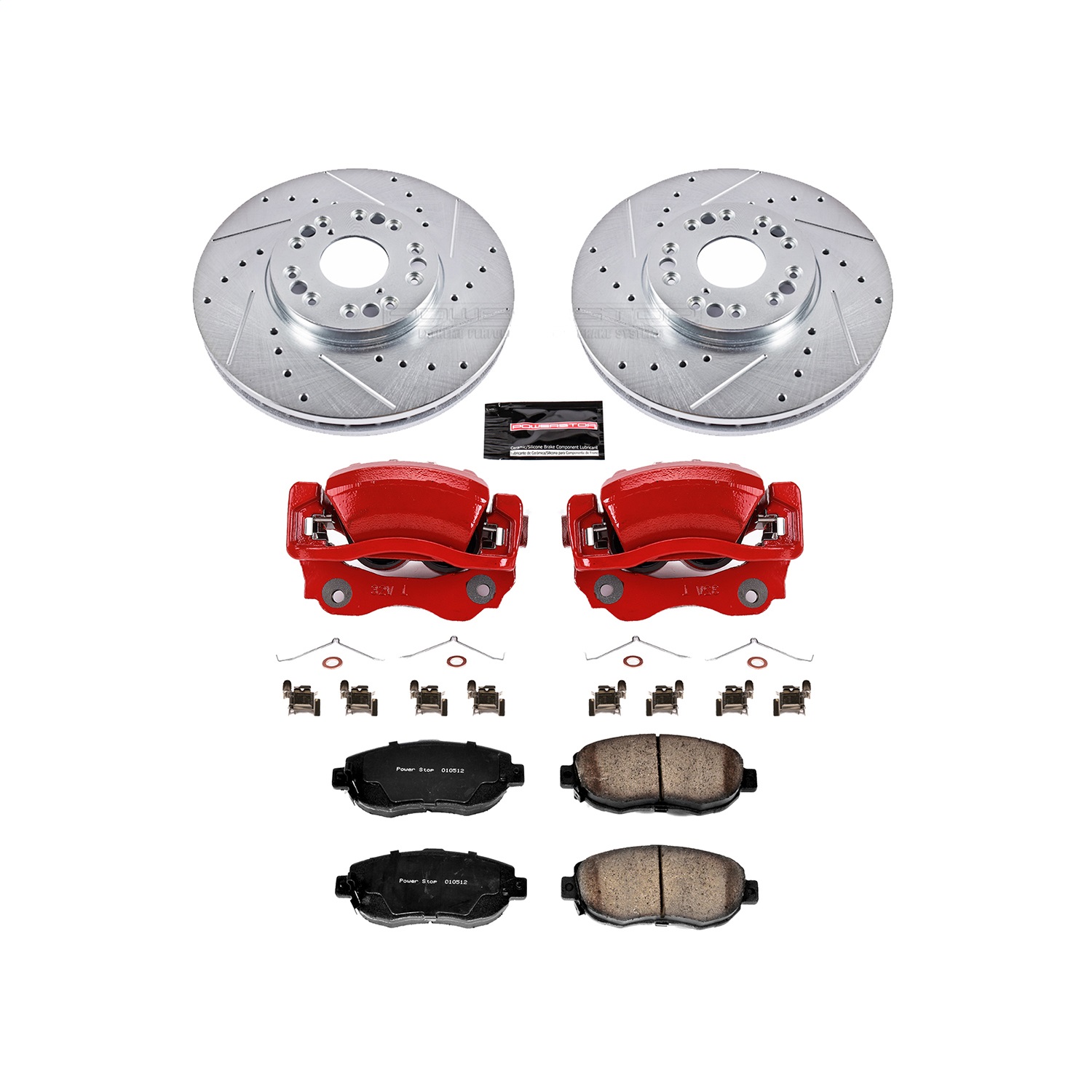 Power Stop - KC1077 - Front - Disc Brake Pad/Caliper and Rotor Kit
