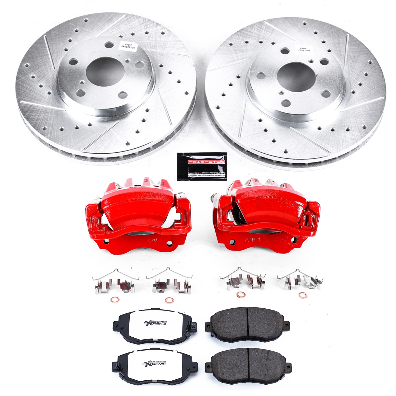 Power Stop - KC1077A-26 - Front - Disc Brake Pad/Caliper and Rotor Kit