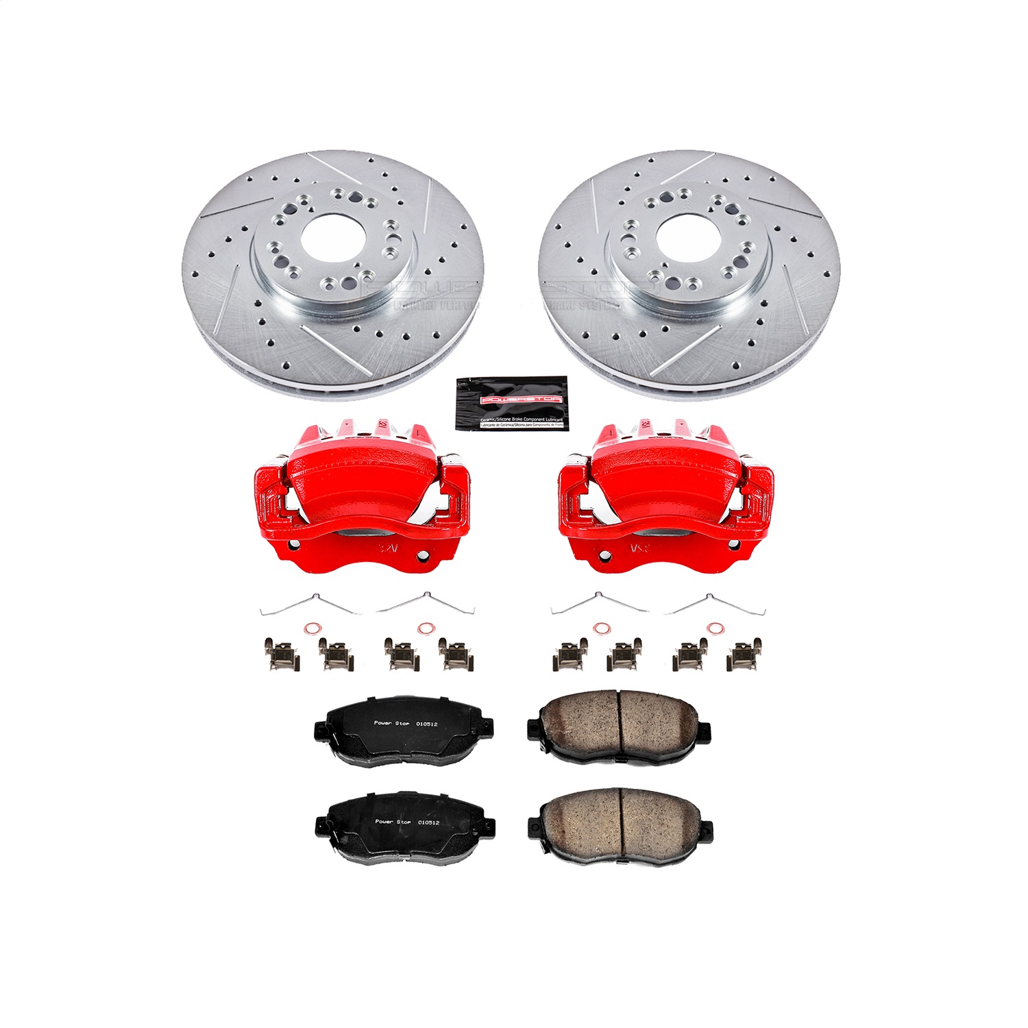 Power Stop - KC1077A - Front - Disc Brake Pad/Caliper and Rotor Kit