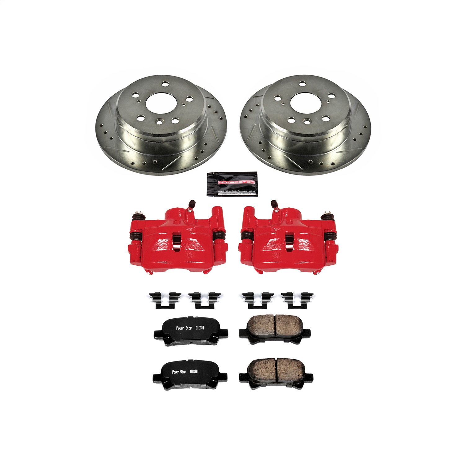 Power Stop - KC1083 - Rear - Disc Brake Pad/Caliper and Rotor Kit