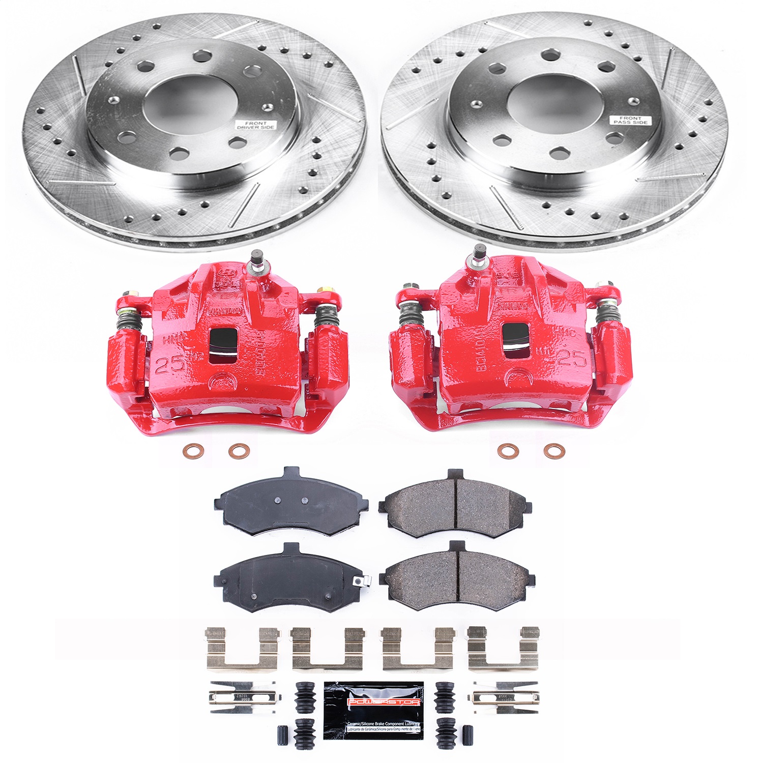 Power Stop - KC1093A - Front - Disc Brake Pad/Caliper and Rotor Kit
