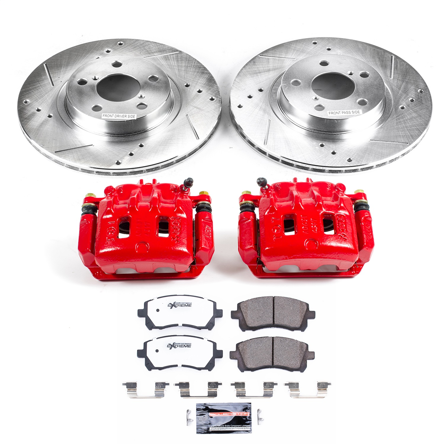 Power Stop - KC1120-26 - Front - Disc Brake Pad/Caliper and Rotor Kit