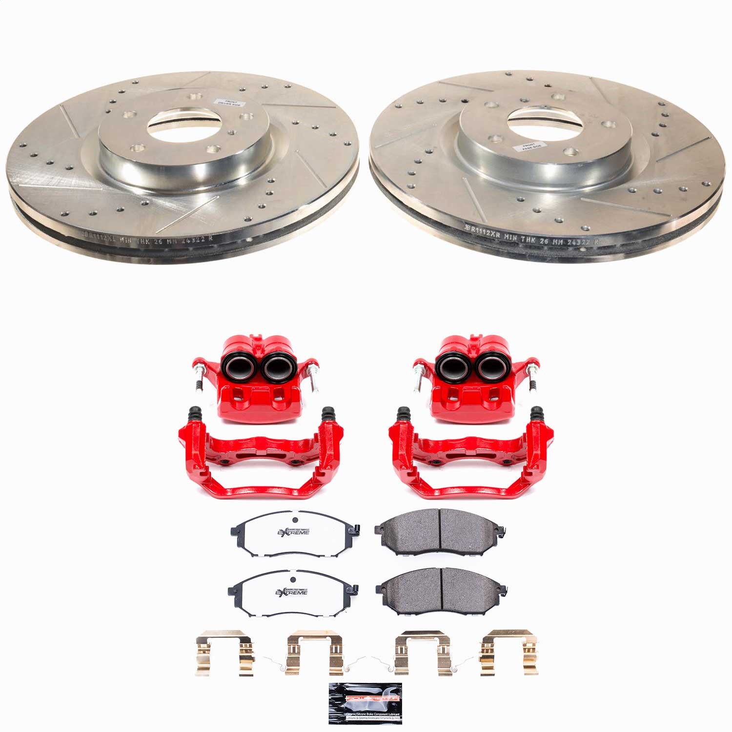 Power Stop - KC112A-26 - Front - Disc Brake Pad/Caliper and Rotor Kit