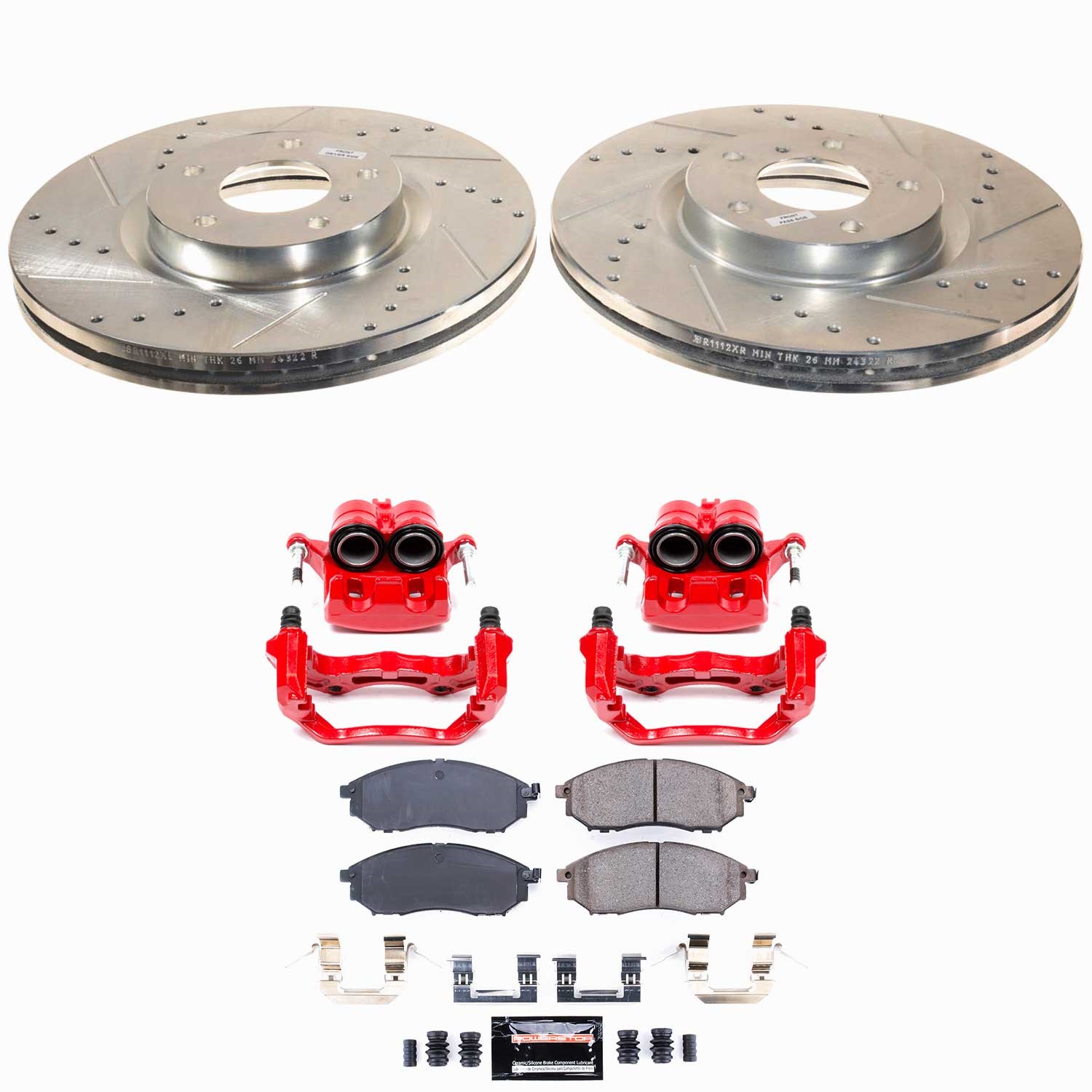 Power Stop - KC112A - Front - Disc Brake Pad/Caliper and Rotor Kit