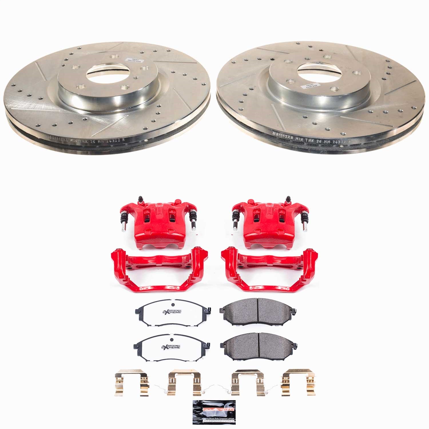 Power Stop - KC112B-26 - Front - Disc Brake Pad/Caliper and Rotor Kit