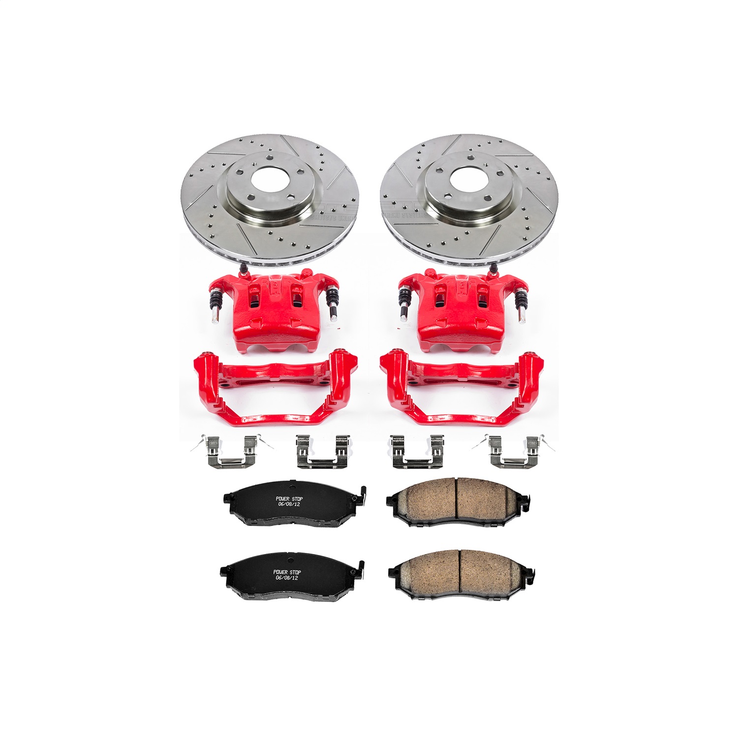 Power Stop - KC112B - Front - Disc Brake Pad/Caliper and Rotor Kit