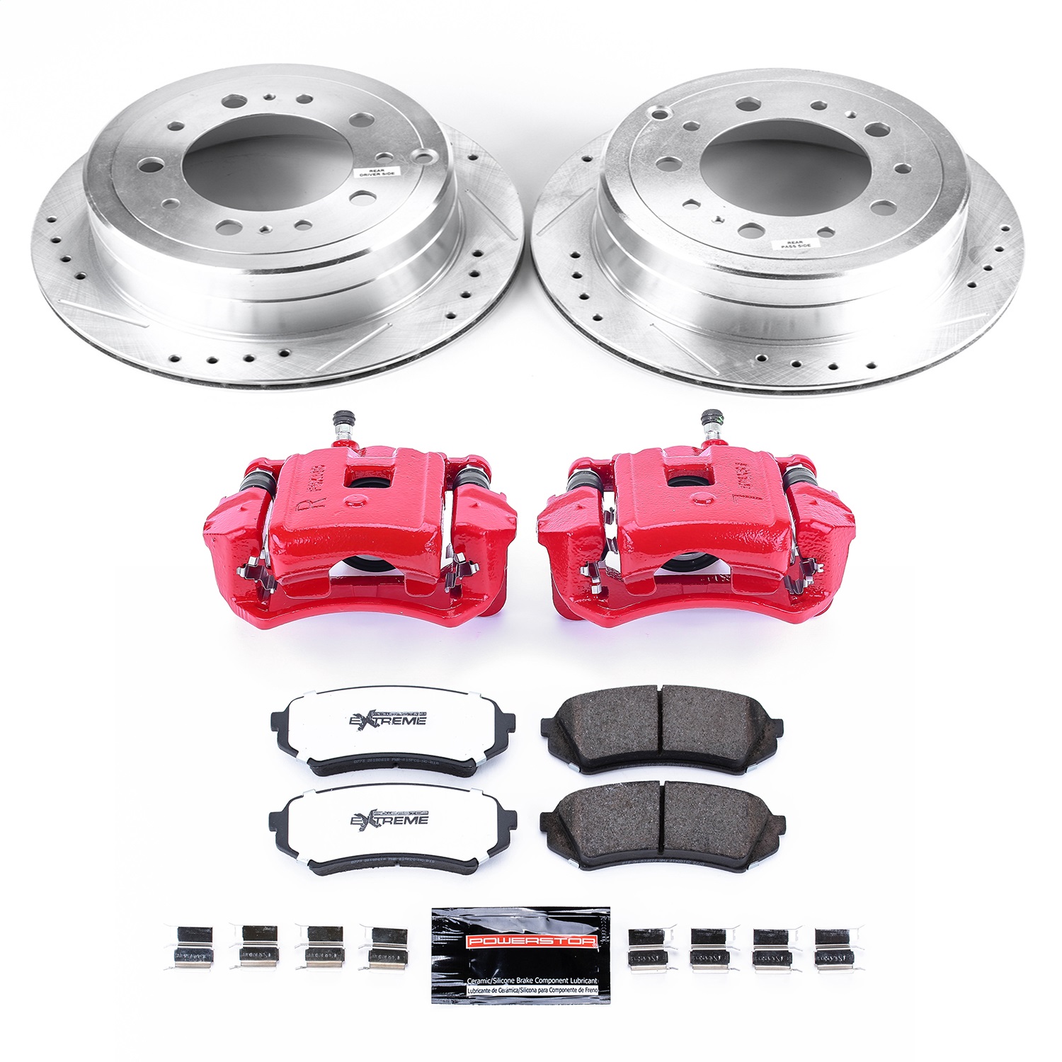 Power Stop - KC1134-36 - Rear - Disc Brake Pad/Caliper and Rotor Kit