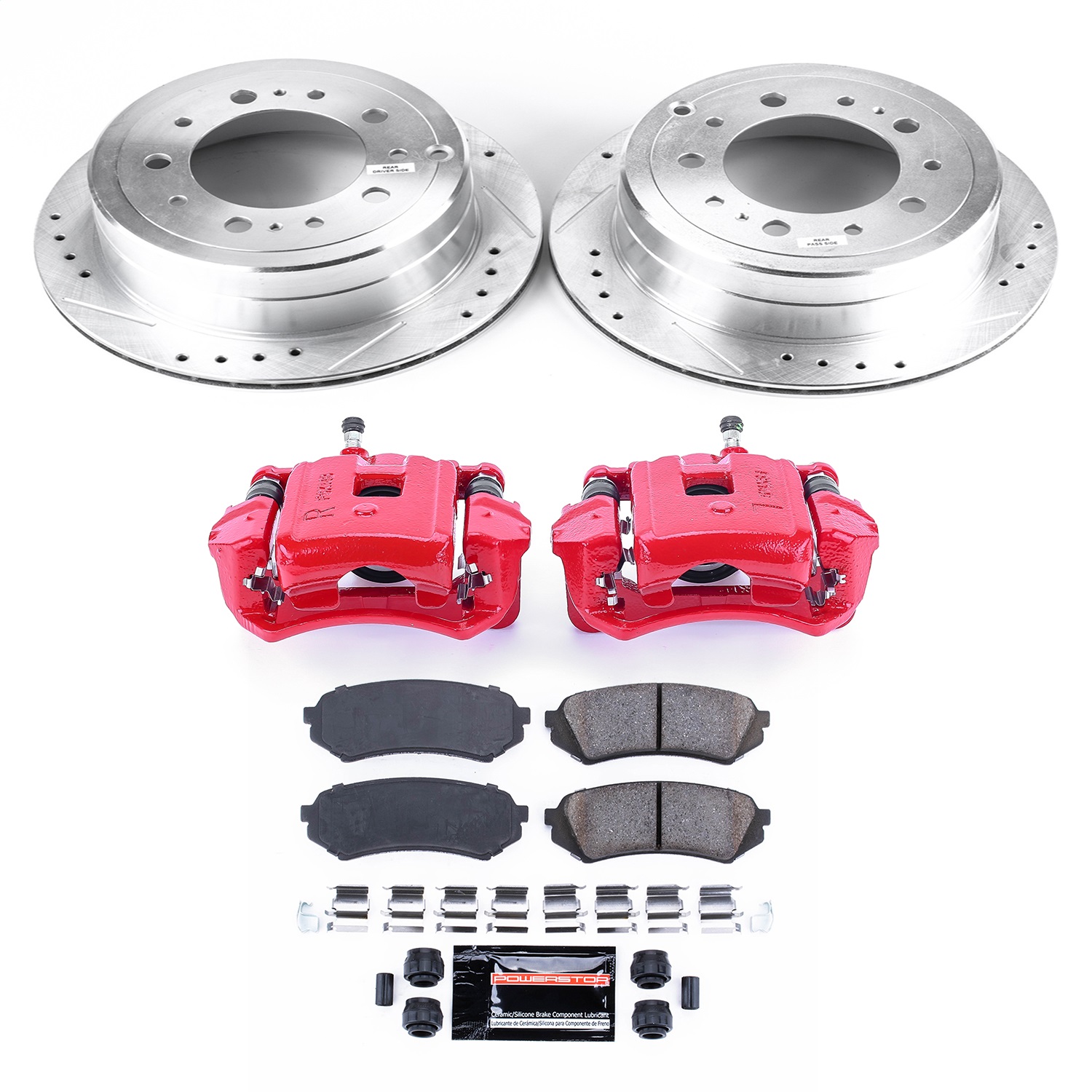Power Stop - KC1134 - Rear - Disc Brake Pad/Caliper and Rotor Kit