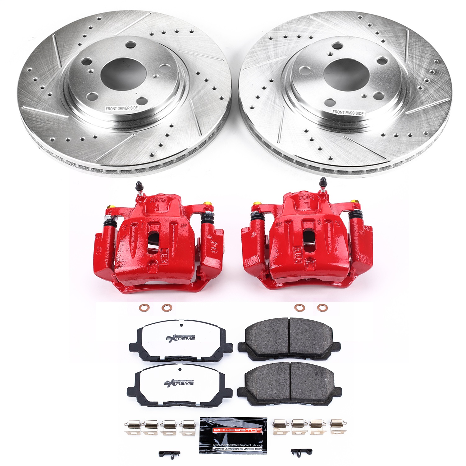 Power Stop - KC1137-36 - Front - Disc Brake Pad/Caliper and Rotor Kit
