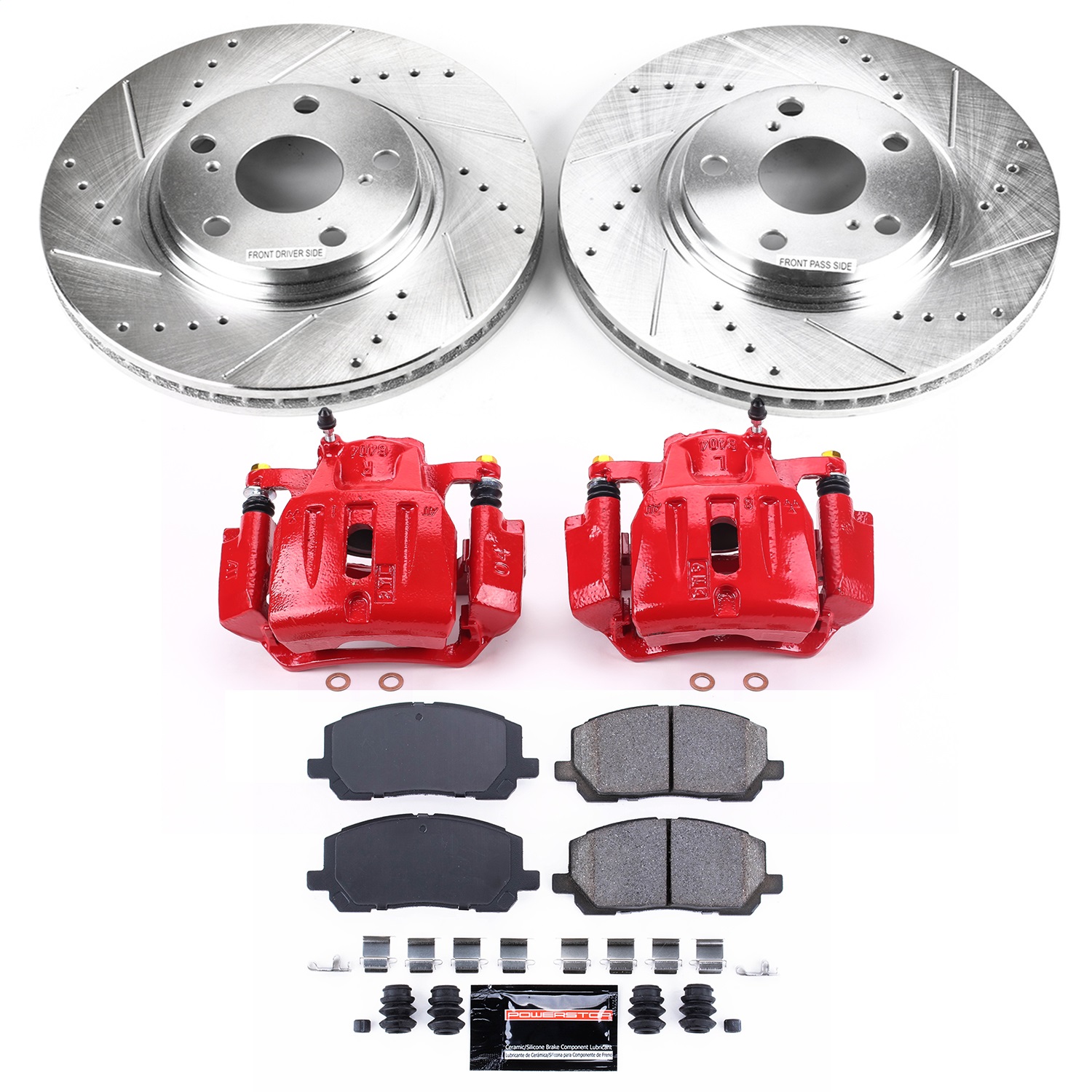 Power Stop - KC1137 - Front - Disc Brake Pad/Caliper and Rotor Kit