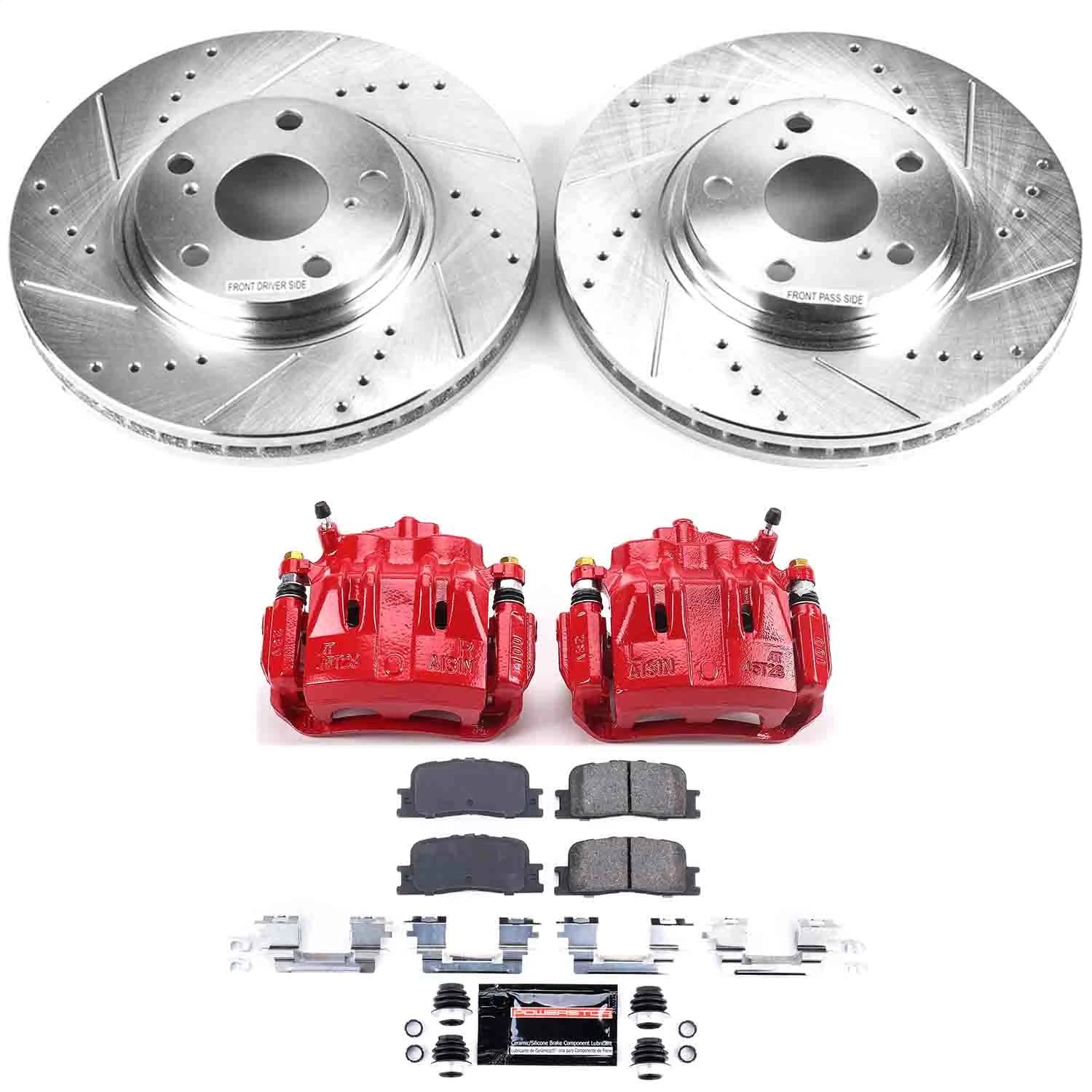 Power Stop - KC1141 - Front - Disc Brake Pad/Caliper and Rotor Kit