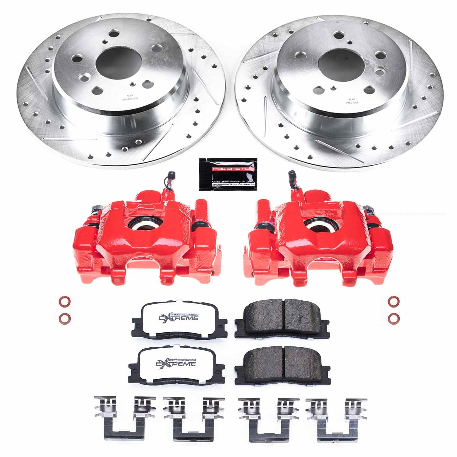 Power Stop - KC1148A-36 - Rear - Disc Brake Pad/Caliper and Rotor Kit