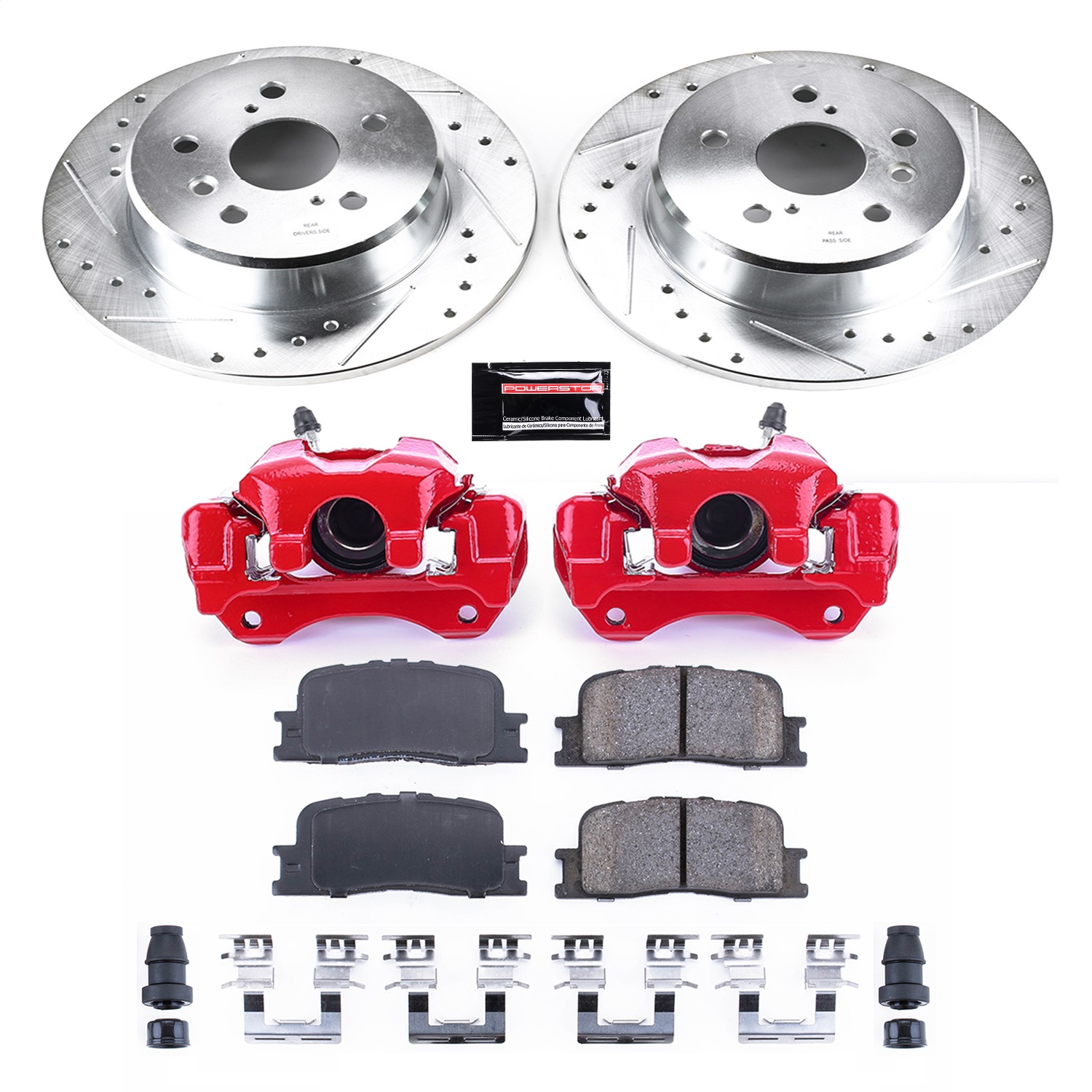 Power Stop - KC1148A - Rear - Disc Brake Pad/Caliper and Rotor Kit