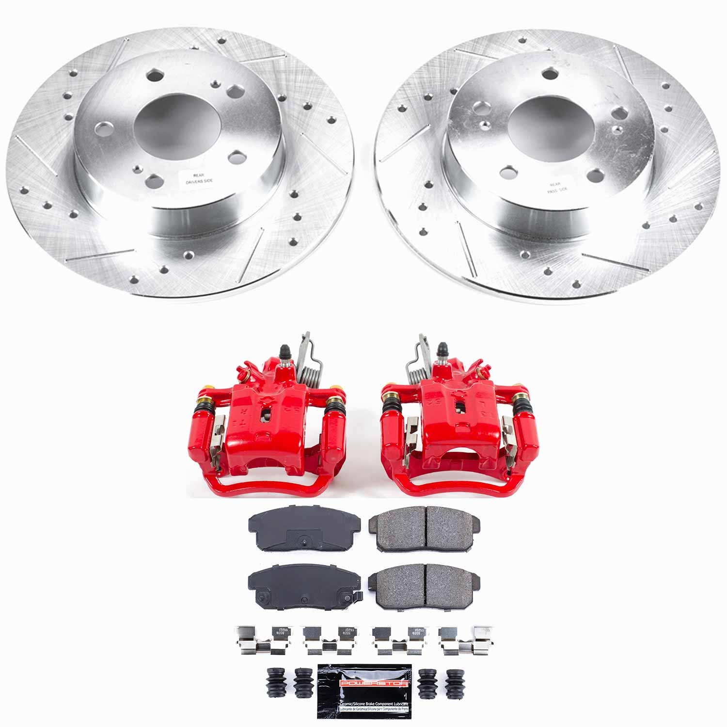 Power Stop - KC1169 - Rear - Disc Brake Pad/Caliper and Rotor Kit