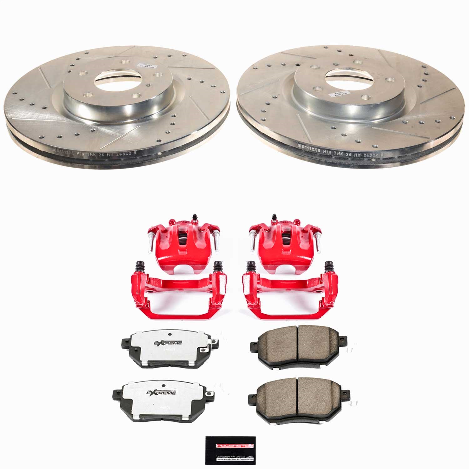 Power Stop - KC116A-26 - Front - Disc Brake Pad/Caliper and Rotor Kit