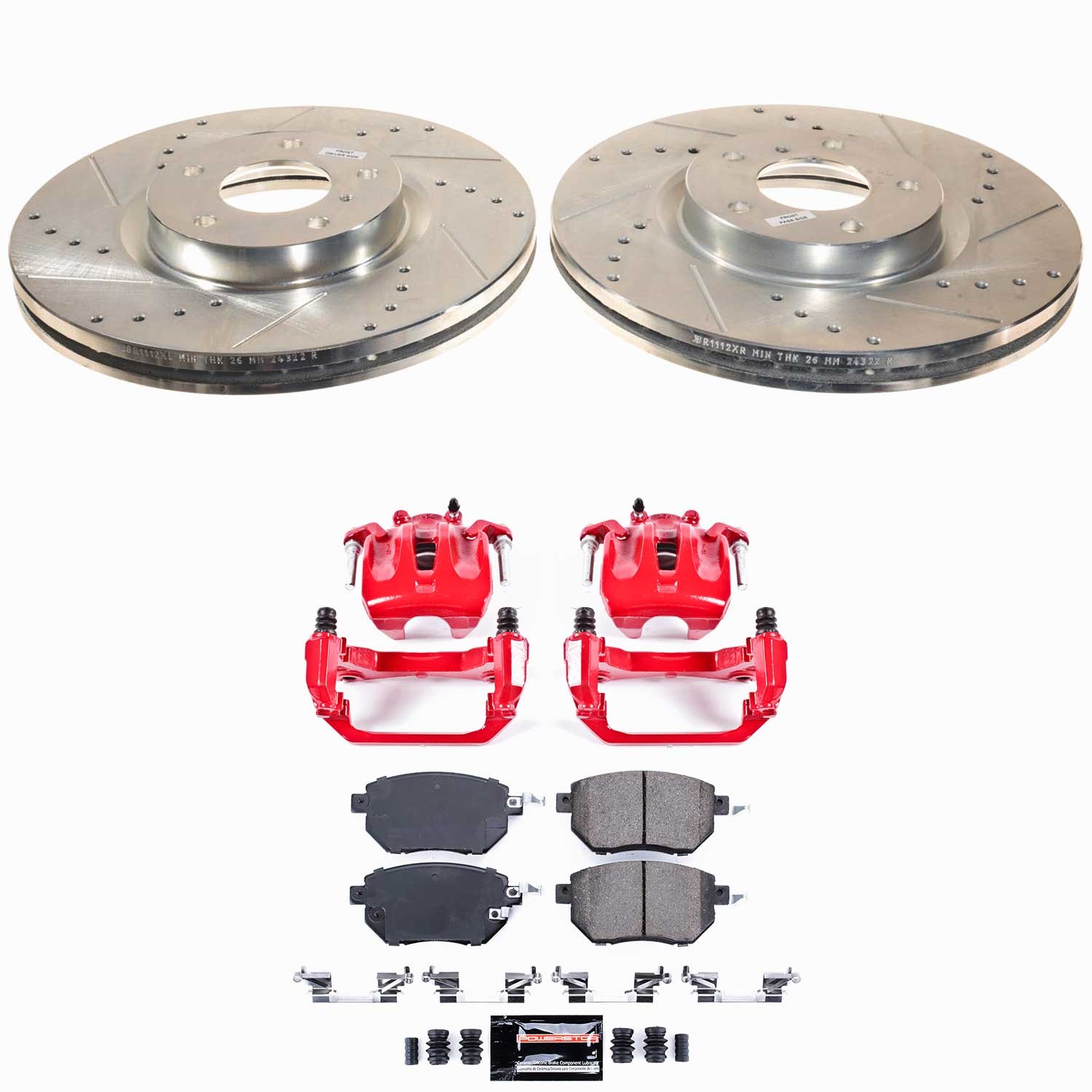 Power Stop - KC116A - Front - Disc Brake Pad/Caliper and Rotor Kit
