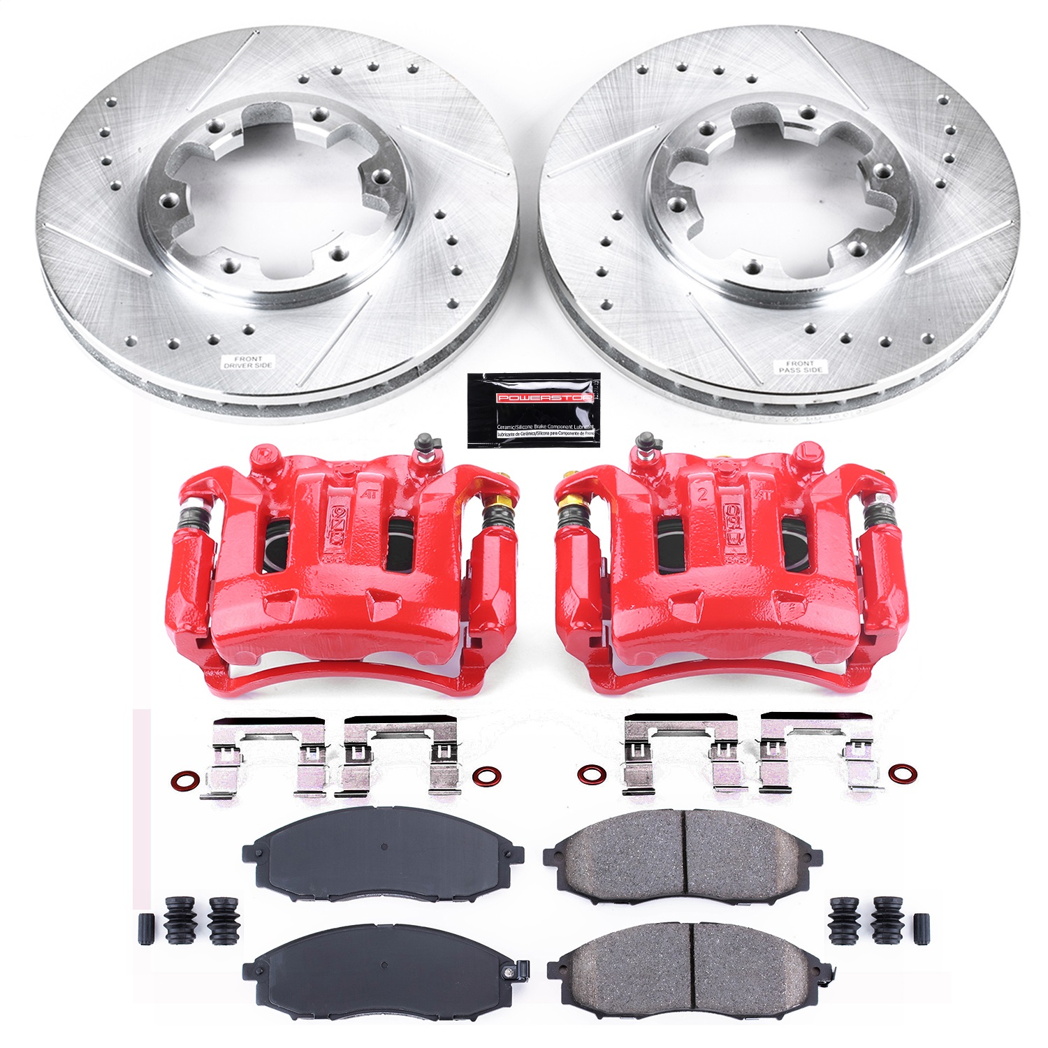 Power Stop - KC1176 - Front - Disc Brake Pad/Caliper and Rotor Kit