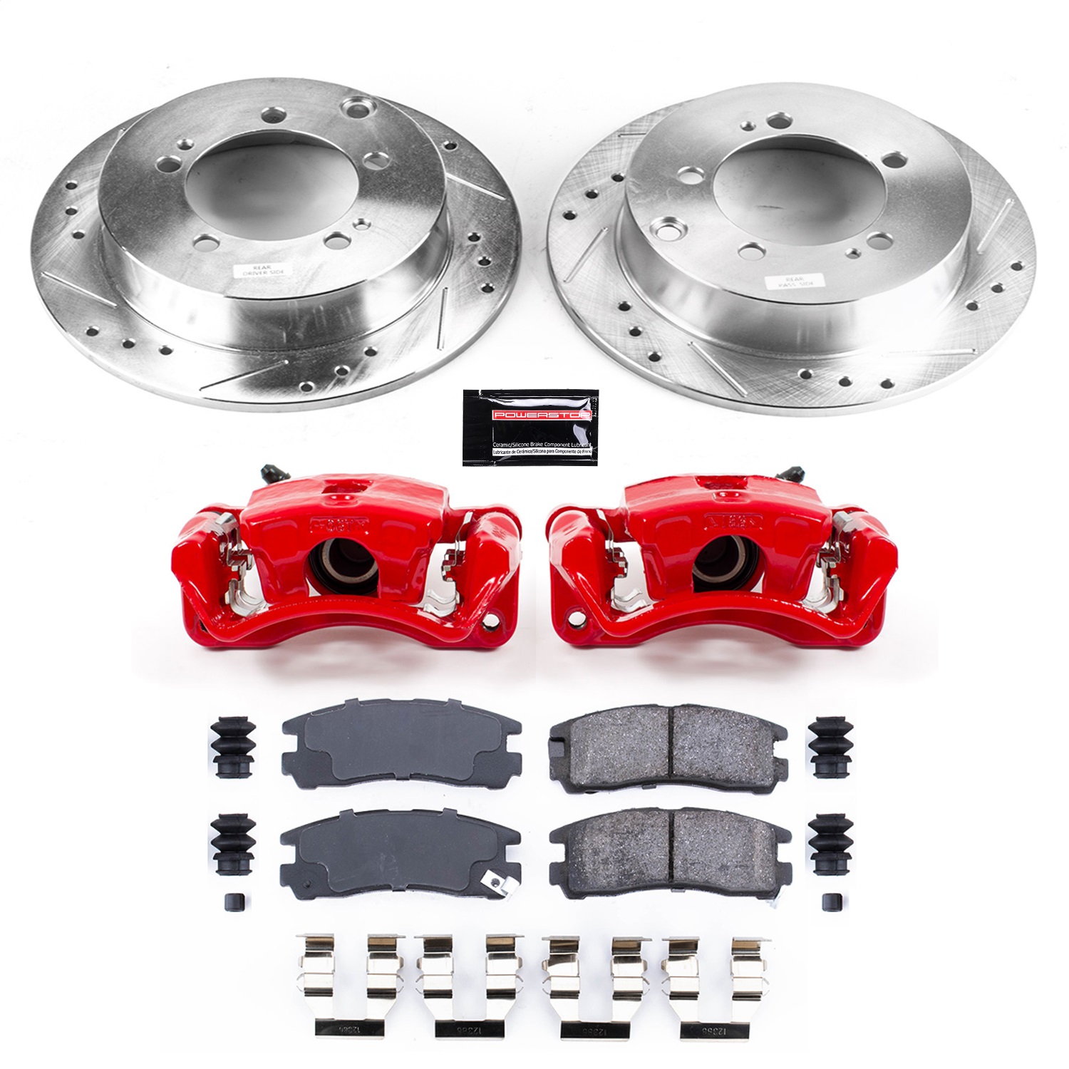 Power Stop - KC1203 - Rear - Disc Brake Pad/Caliper and Rotor Kit