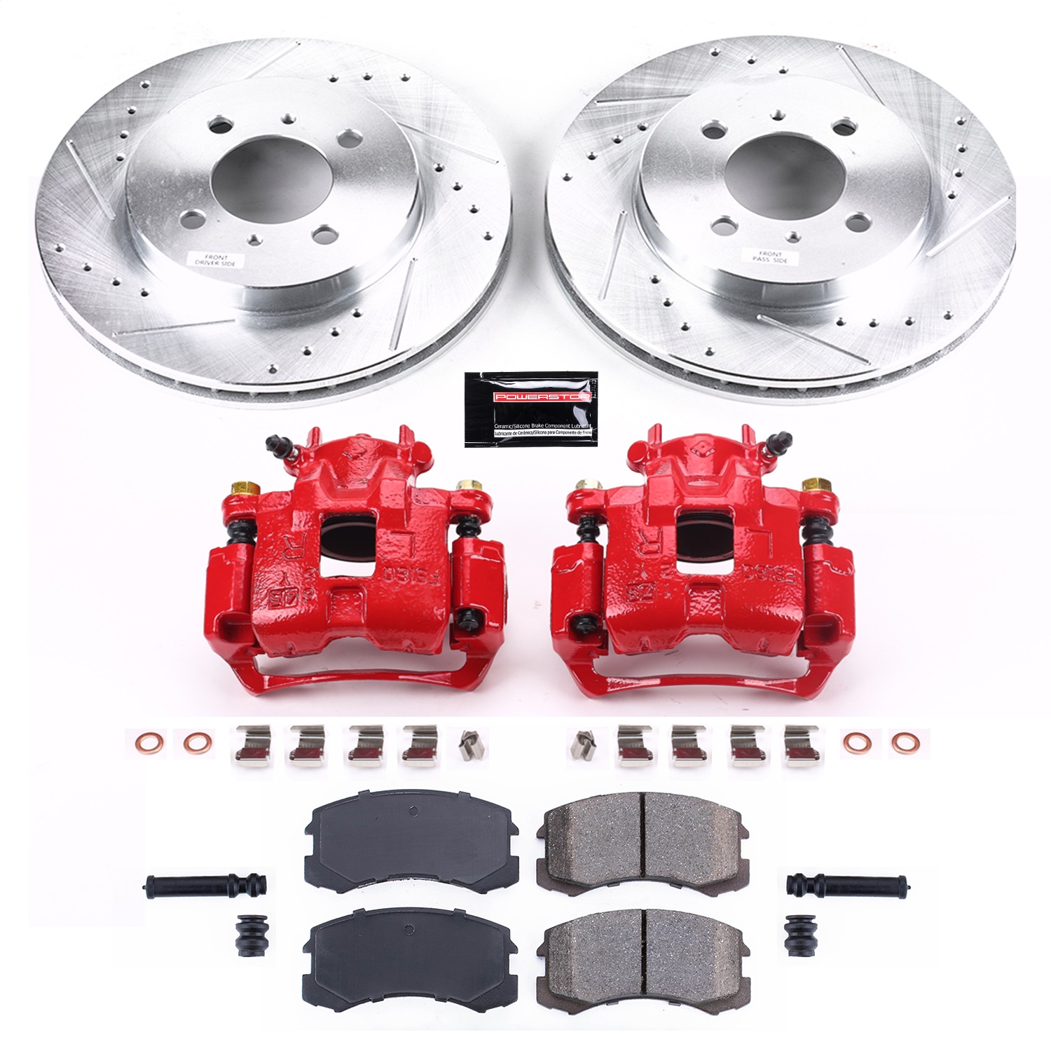 Power Stop - KC1215 - Front - Disc Brake Pad/Caliper and Rotor Kit