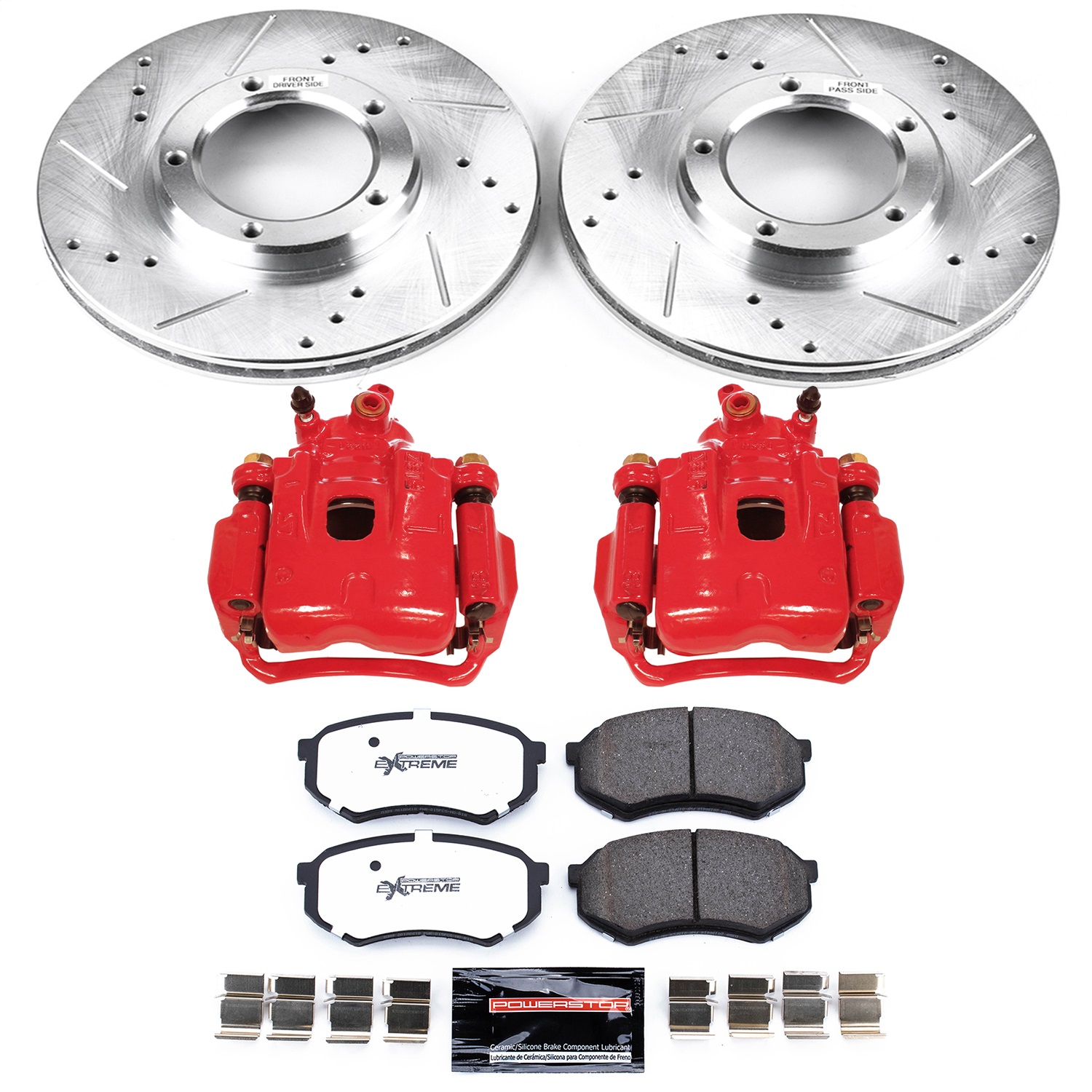 Power Stop - KC1232-36 - Front - Disc Brake Pad/Caliper and Rotor Kit