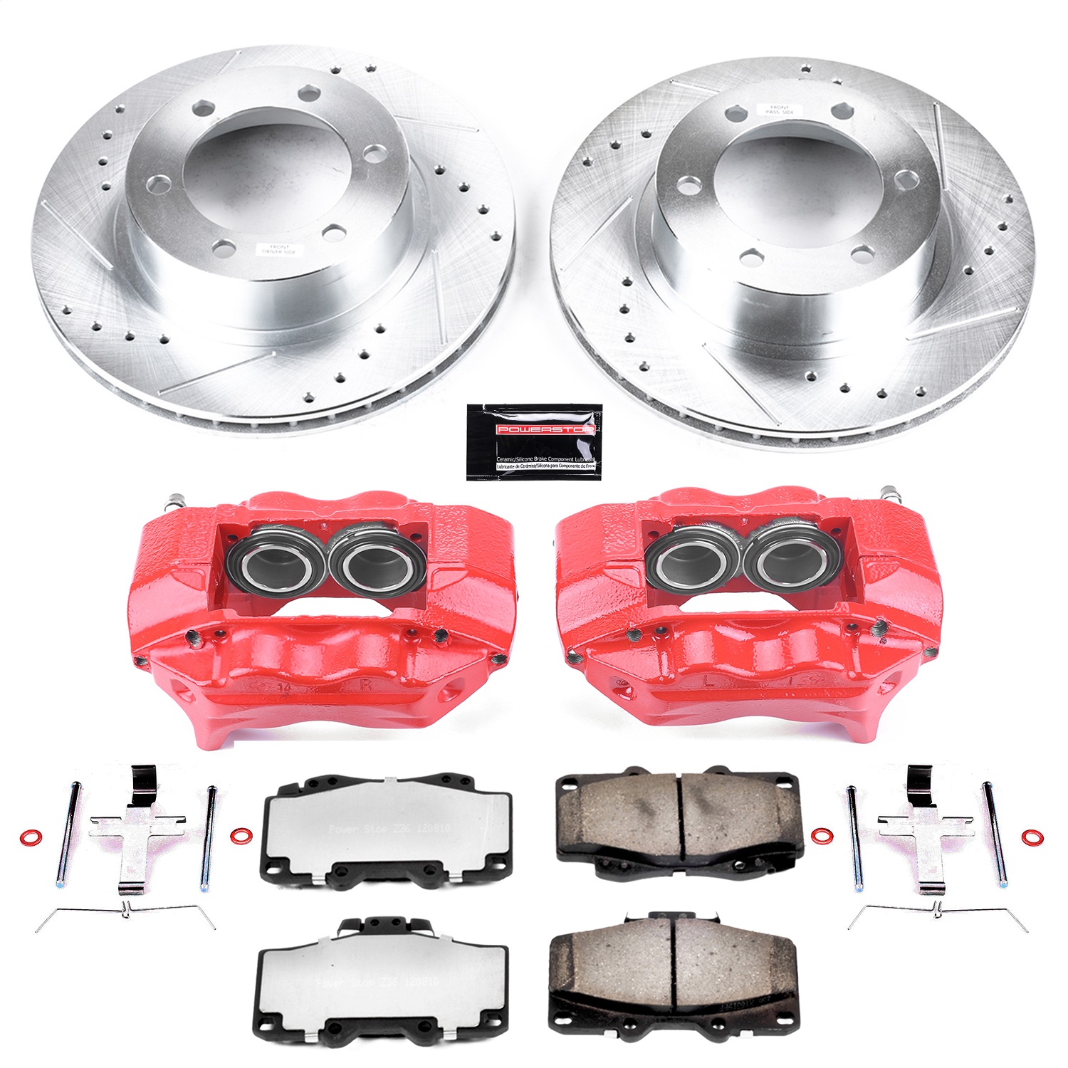 Power Stop - KC1236-36 - Front - Disc Brake Pad/Caliper and Rotor Kit