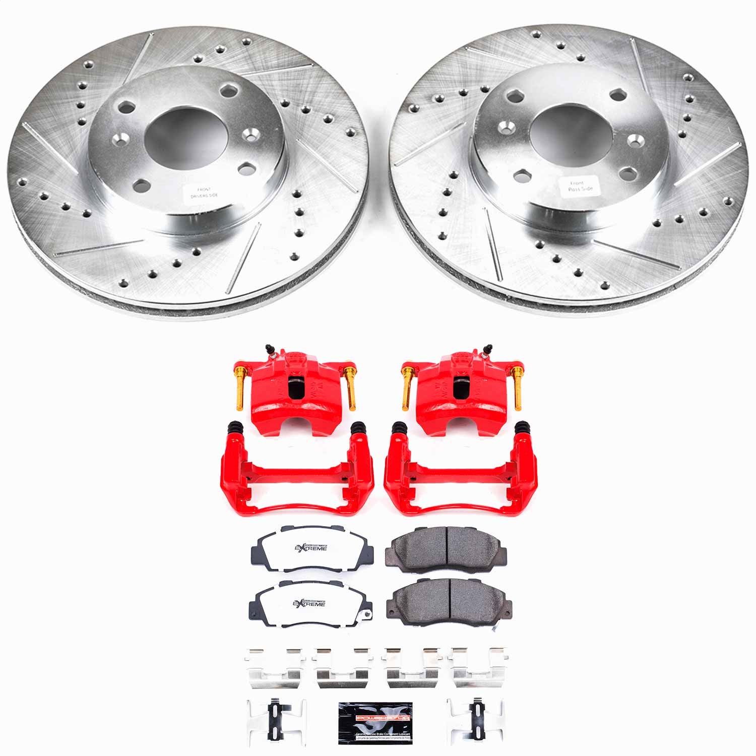 Power Stop - KC1237-26 - Front - Disc Brake Pad/Caliper and Rotor Kit