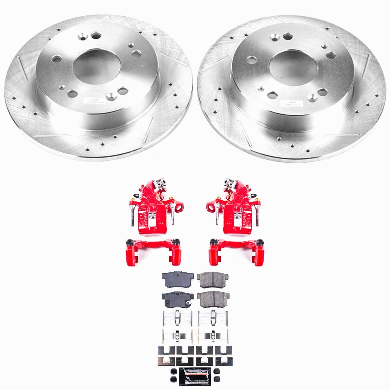 Power Stop - KC1243 - Rear - Disc Brake Pad/Caliper and Rotor Kit