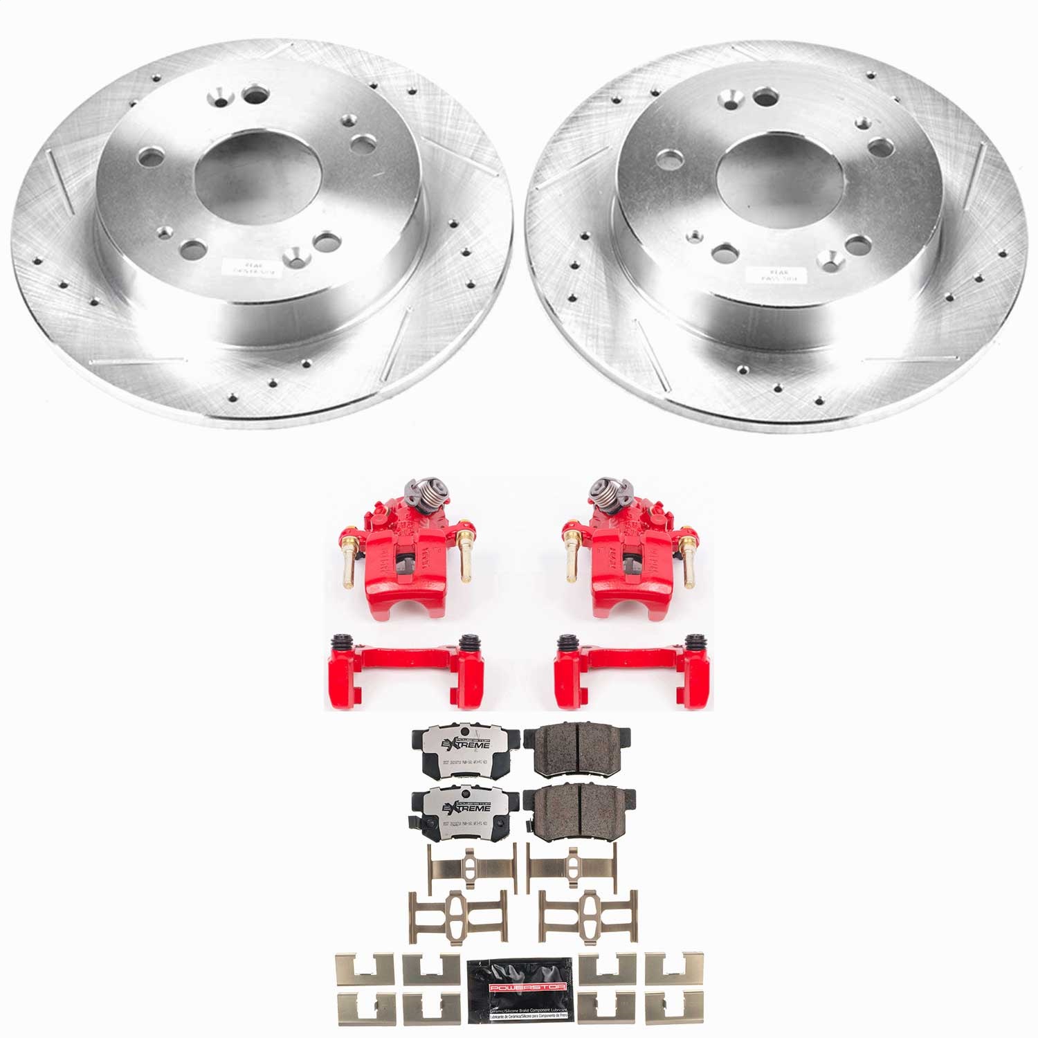 Power Stop - KC1243B-26 - Rear - Disc Brake Pad/Caliper and Rotor Kit