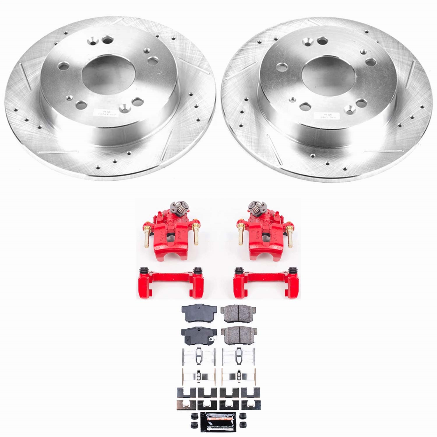 Power Stop - KC1243B - Rear - Disc Brake Pad/Caliper and Rotor Kit