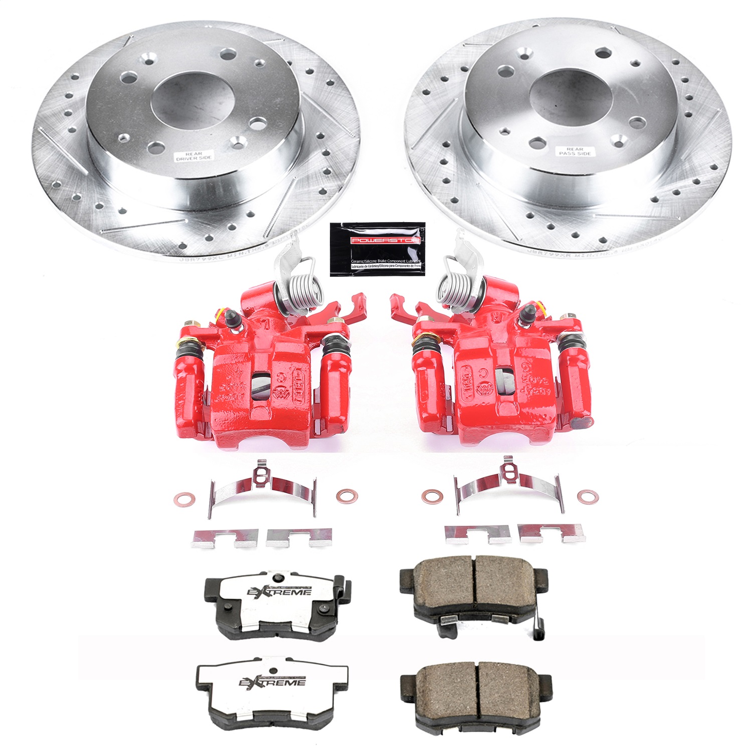 Power Stop - KC1244B-26 - Rear - Disc Brake Pad/Caliper and Rotor Kit