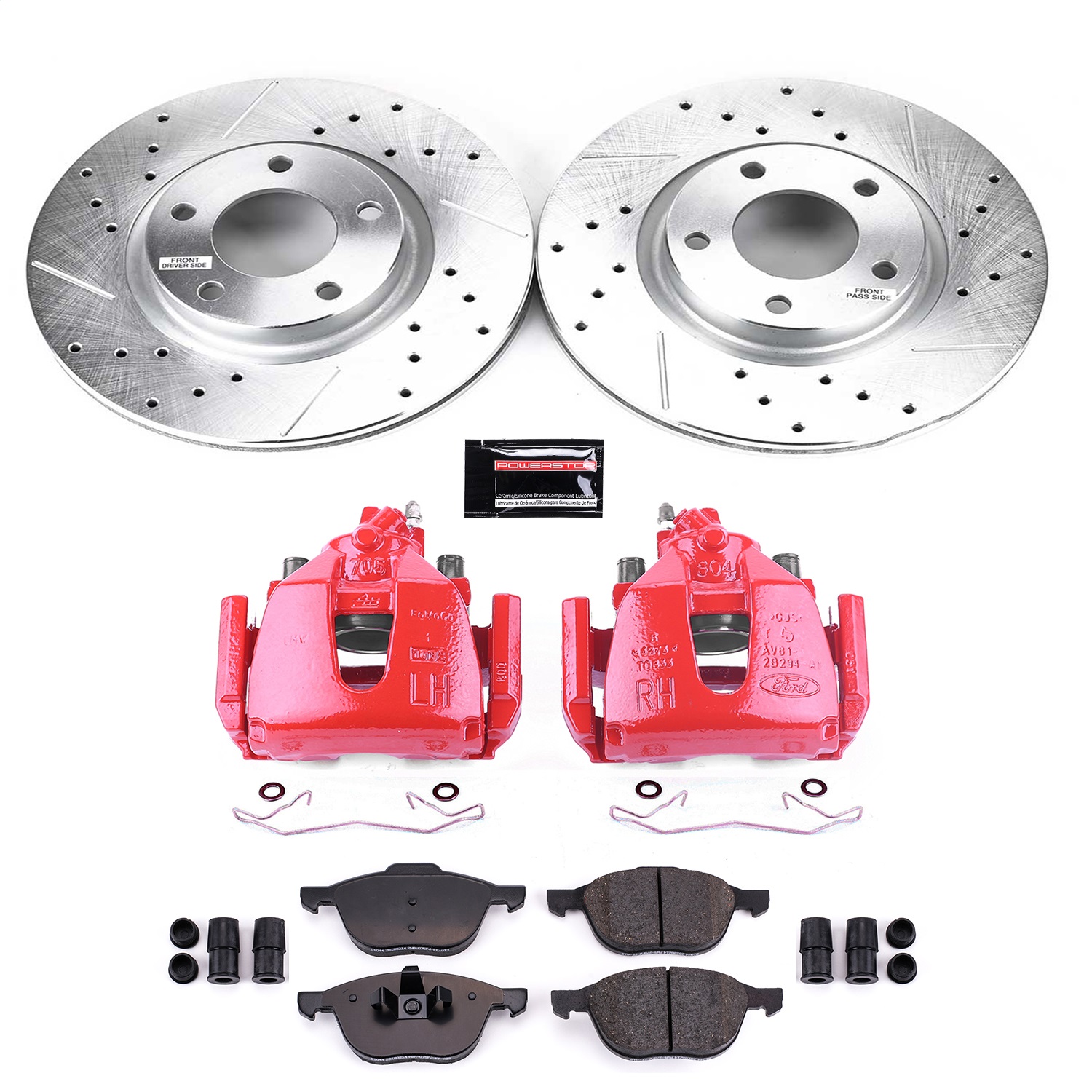 Power Stop - KC125A - Front - Disc Brake Pad/Caliper and Rotor Kit