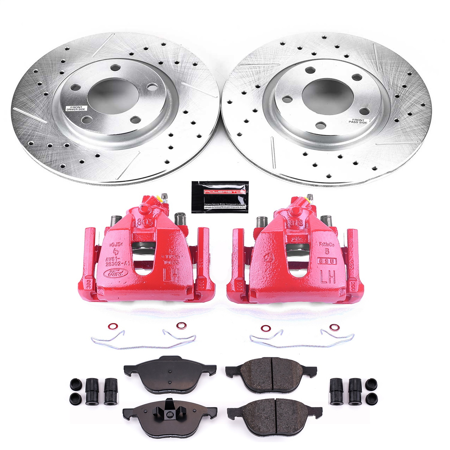 Power Stop - KC125C - Front - Disc Brake Pad/Caliper and Rotor Kit