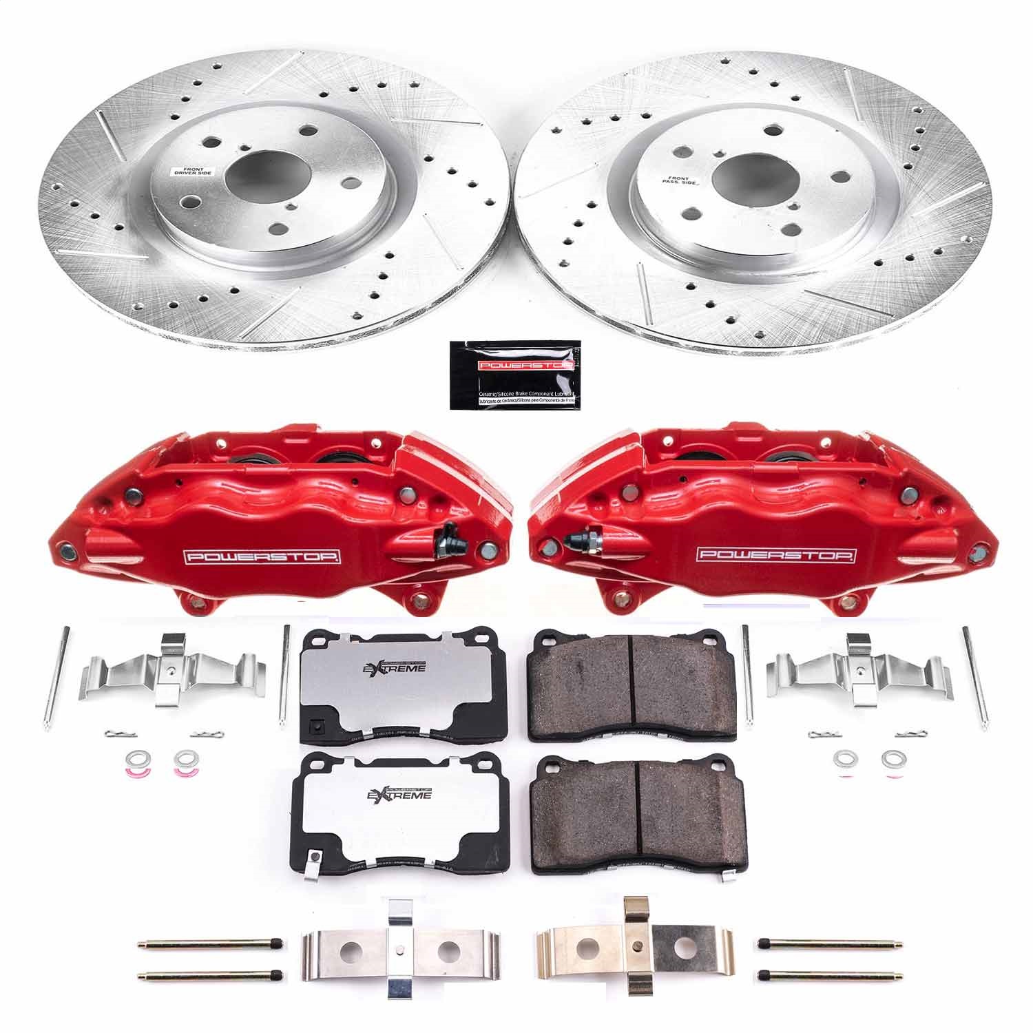 Power Stop - KC131-26 - Front - Disc Brake Pad/Caliper and Rotor Kit