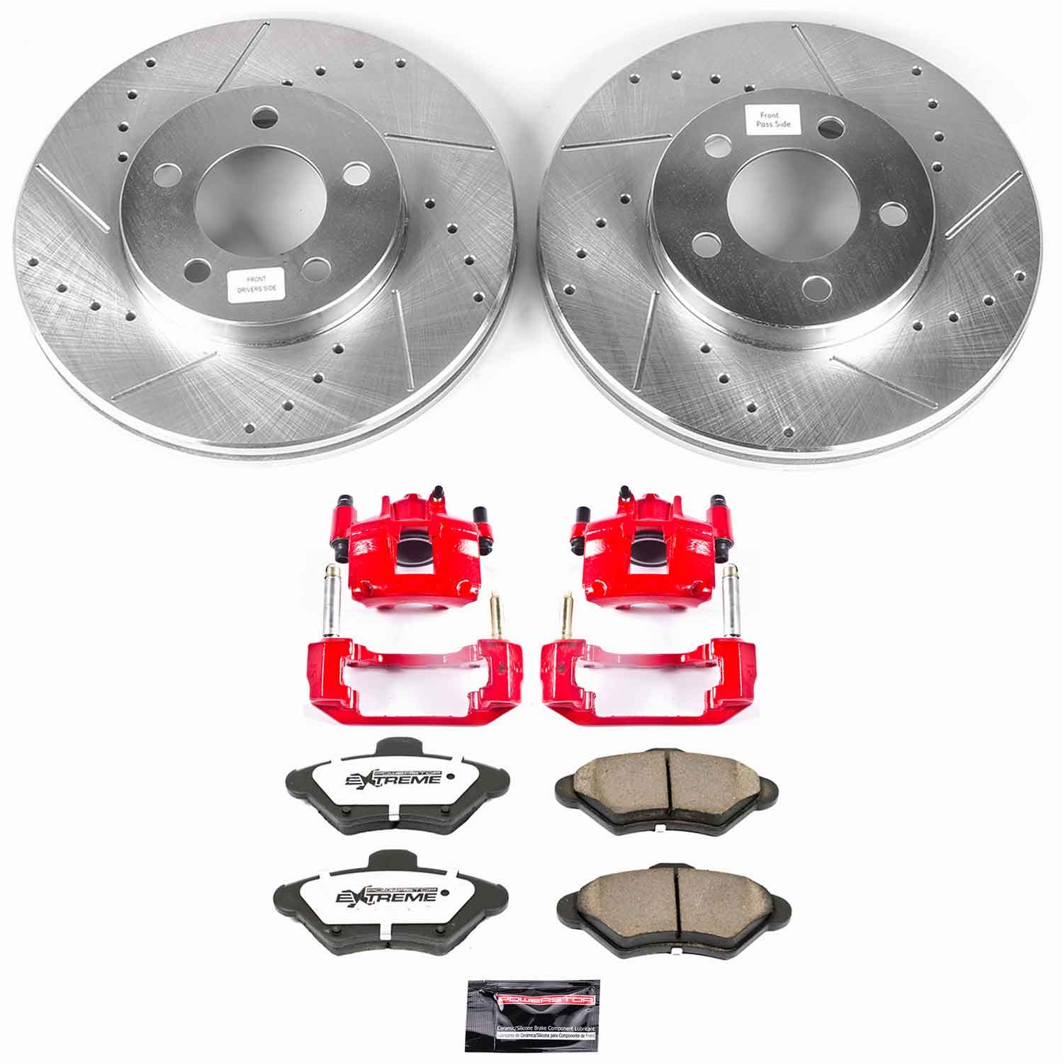Power Stop - KC1325-26 - Front - Disc Brake Pad/Caliper and Rotor Kit
