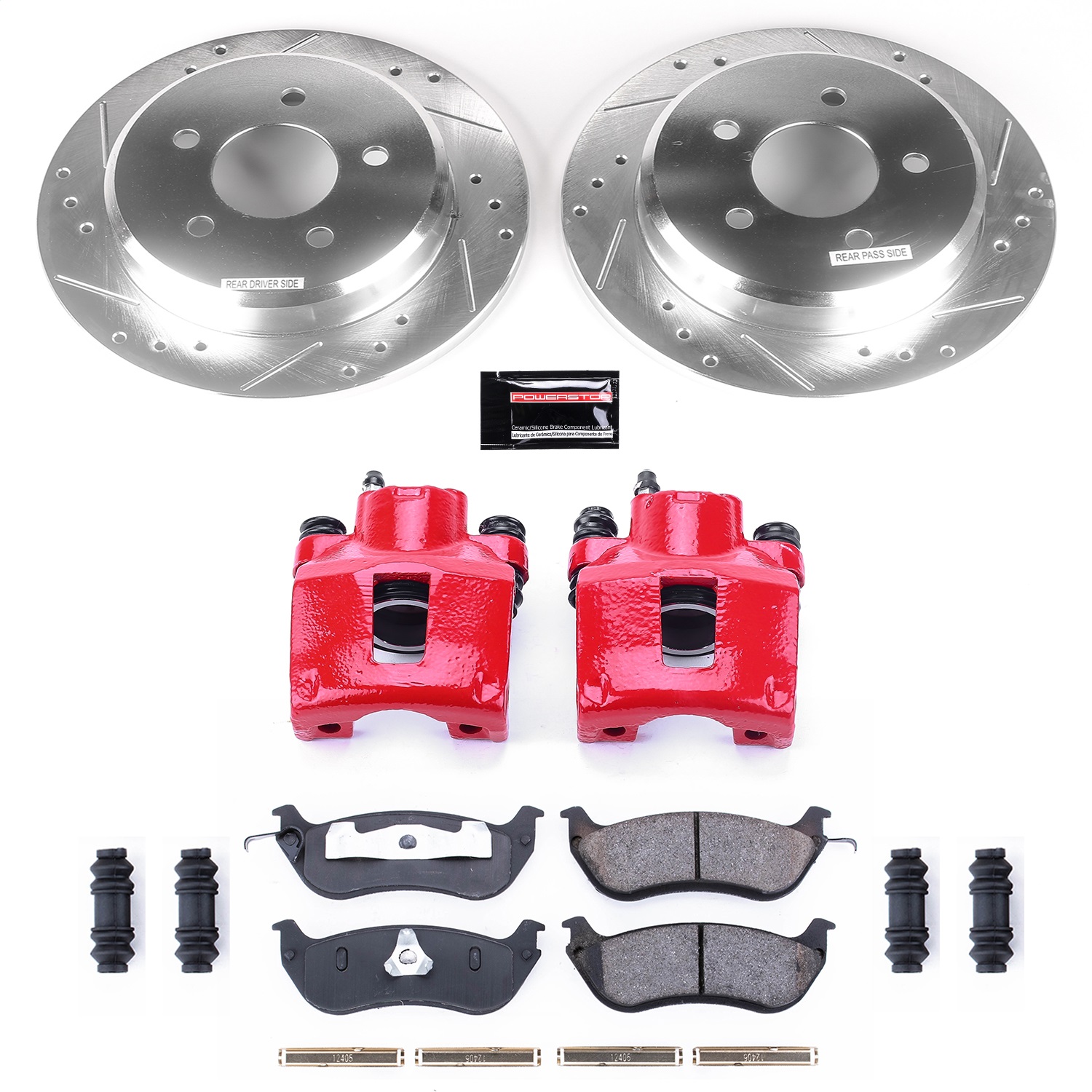 Power Stop - KC1331 - Rear - Disc Brake Pad/Caliper and Rotor Kit