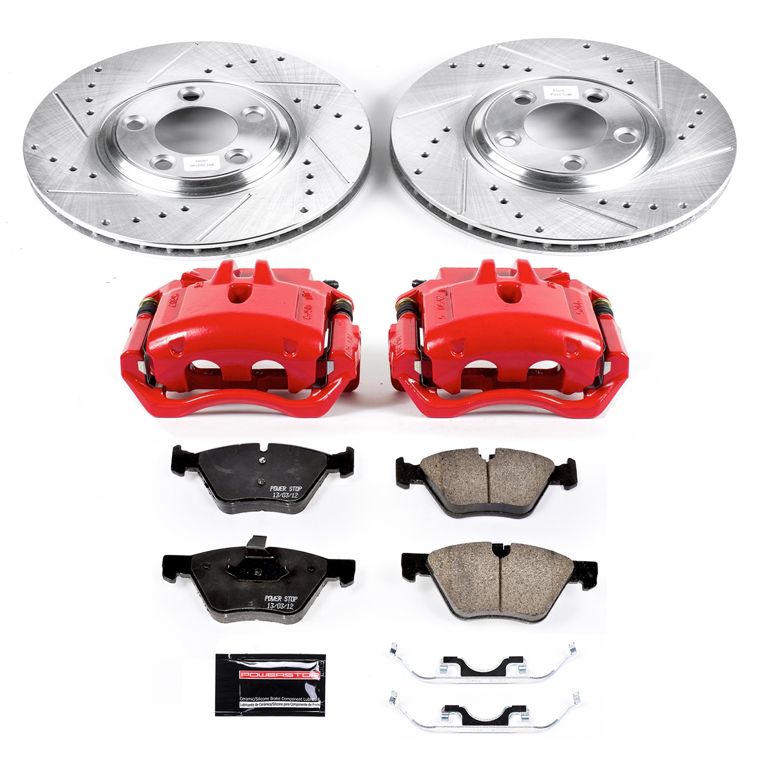 Power Stop - KC1349 - Front - Disc Brake Pad/Caliper and Rotor Kit