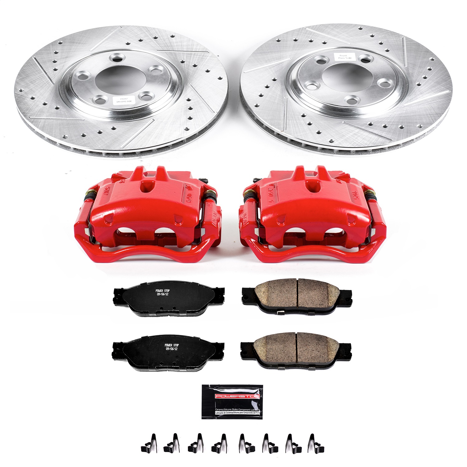 Power Stop - KC1353 - Front - Disc Brake Pad/Caliper and Rotor Kit