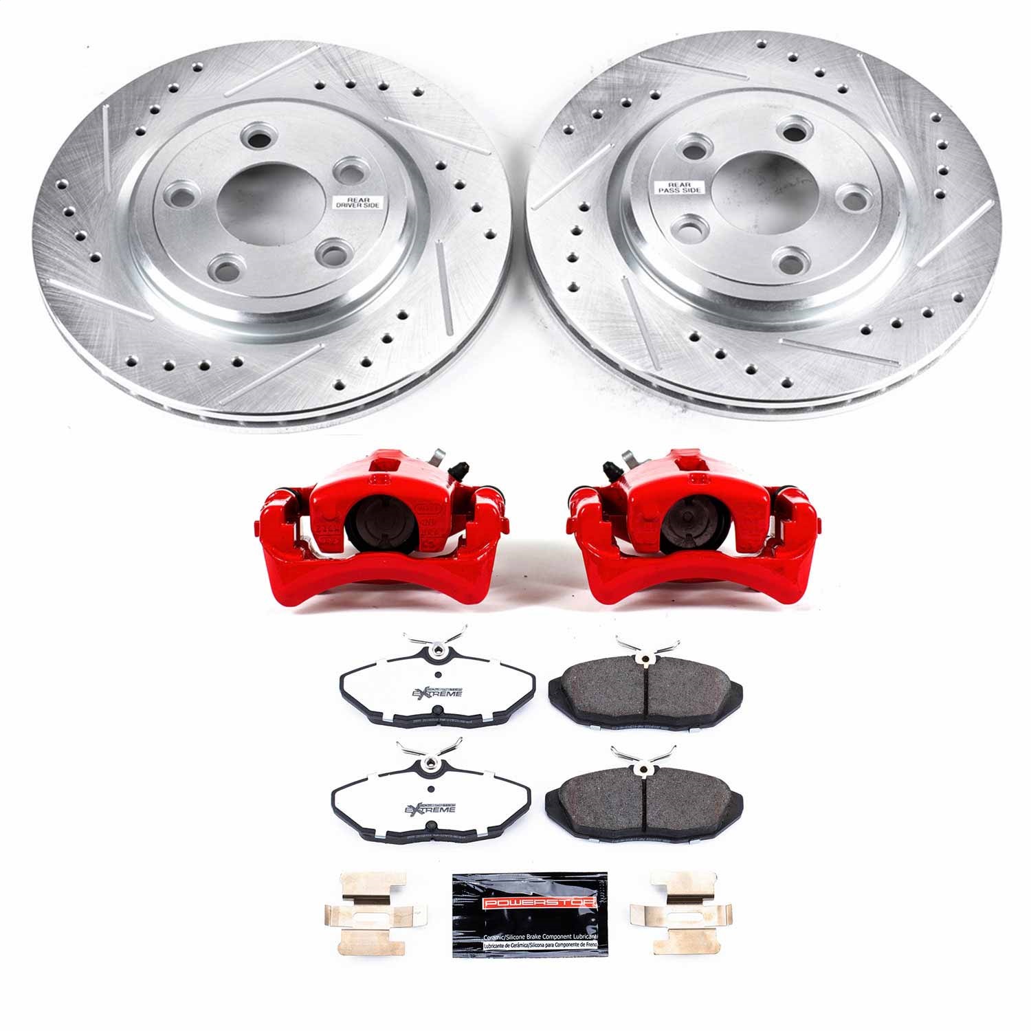 Power Stop - KC1360-26 - Rear - Disc Brake Pad/Caliper and Rotor Kit