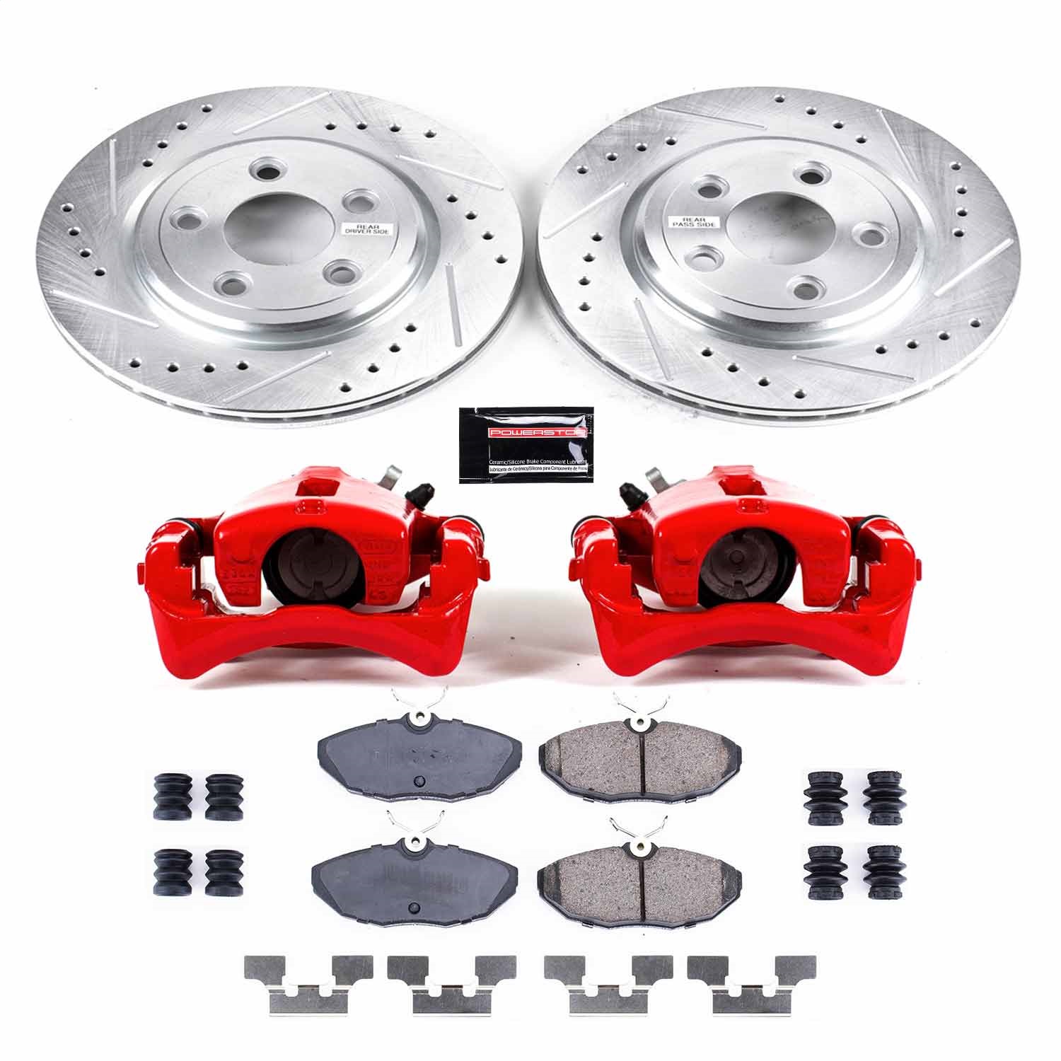 Power Stop - KC1361 - Rear - Disc Brake Pad/Caliper and Rotor Kit