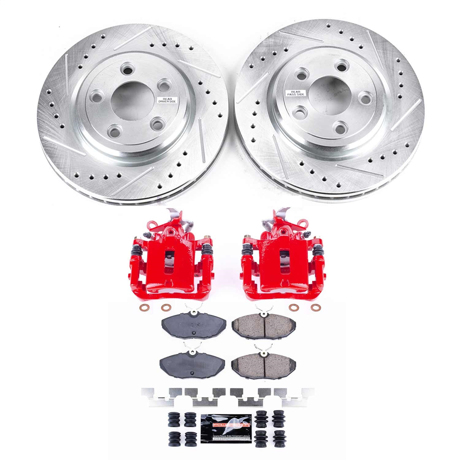 Power Stop - KC1361A - Rear - Disc Brake Pad/Caliper and Rotor Kit