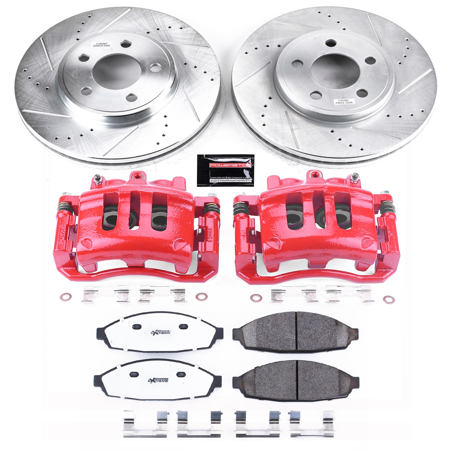 Power Stop - KC1364-26 - Front - Disc Brake Pad/Caliper and Rotor Kit