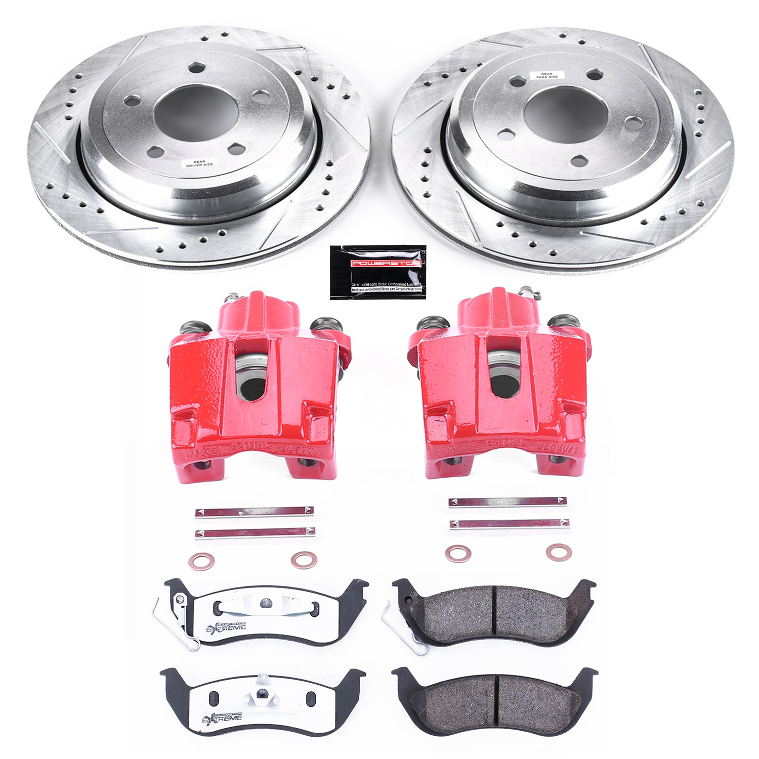 Power Stop - KC1368-26 - Rear - Disc Brake Pad/Caliper and Rotor Kit